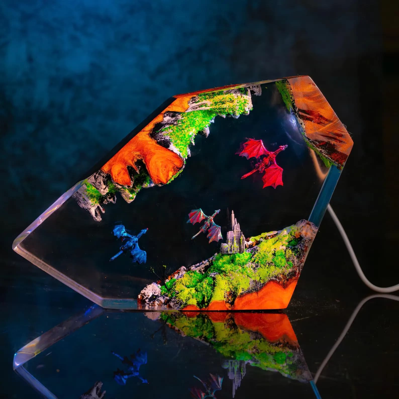 Dragon Resin Lamp, Handmade Gift for New Year, Fantasy Night Light 6