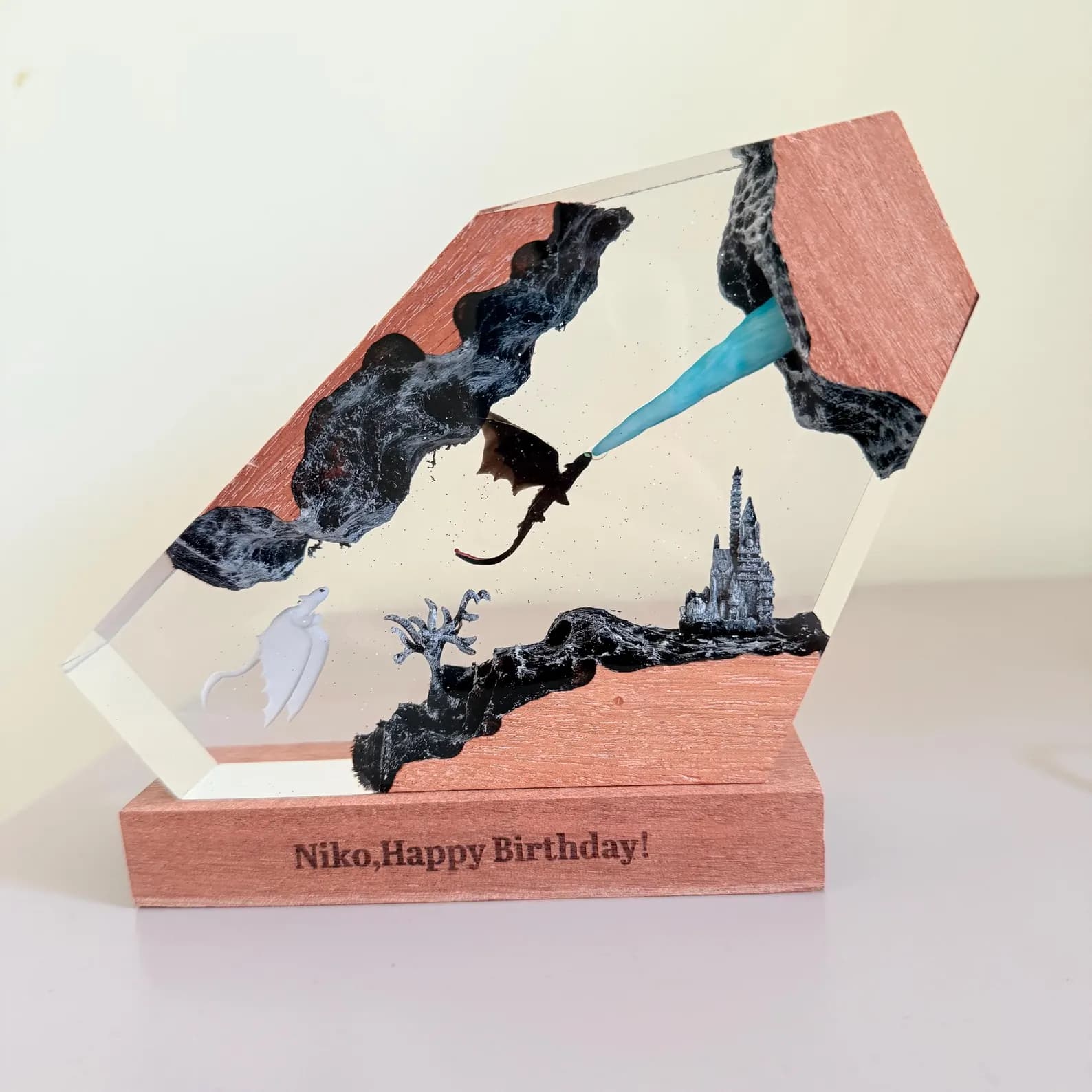 Toothless & Light Fury Resin Lamp, Christmas Gift Ideas for Her, How to Train Your Dragon Night Light, Fantasy Dragon Crystal LED Decor 6