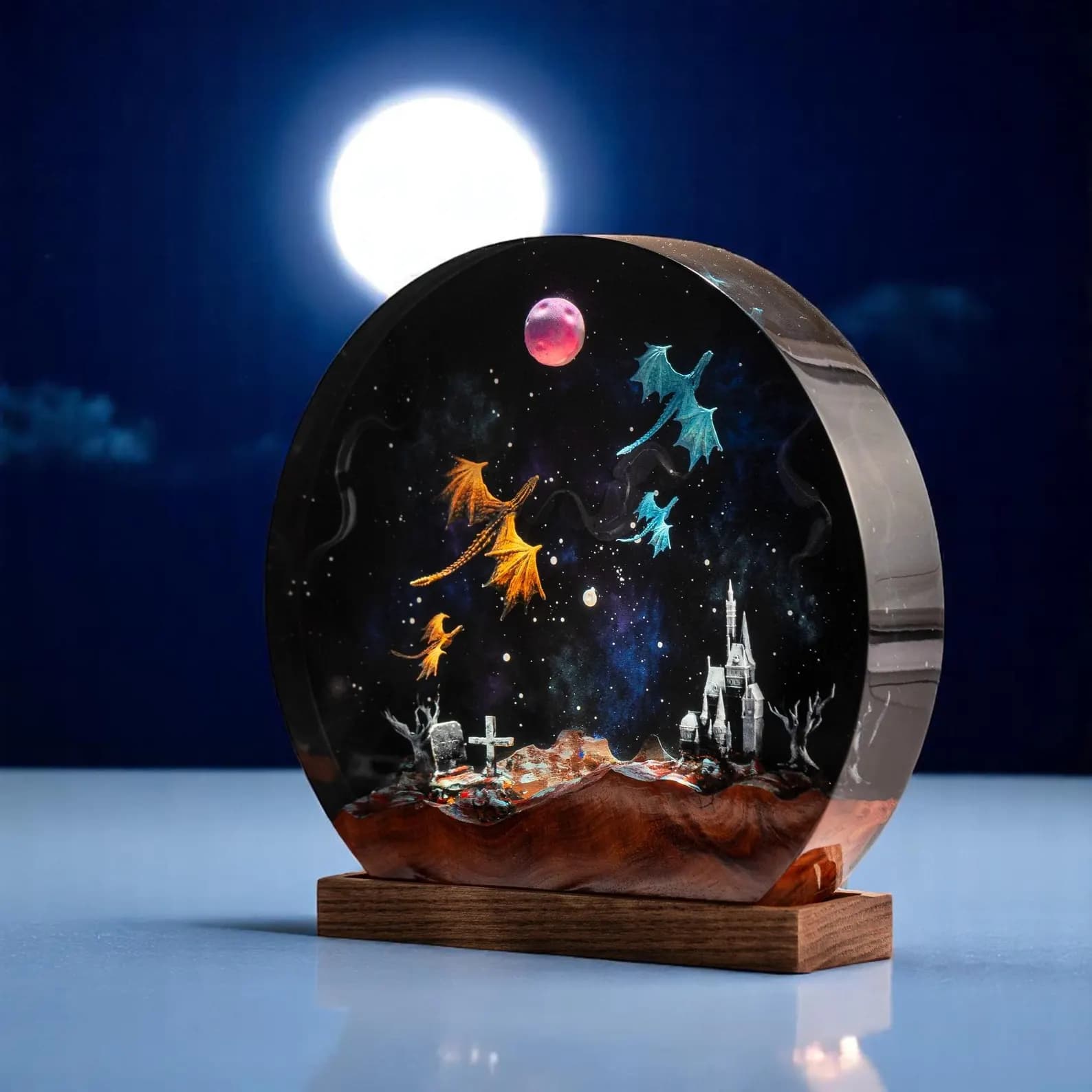 Dragon Galaxy Resin Lamp, Ice Dragon And Fire Dragon Resin Night Light, Christmas lamp, dragon lamp, Fantasy Lamp, Anime Lamp, Gift For Him 3