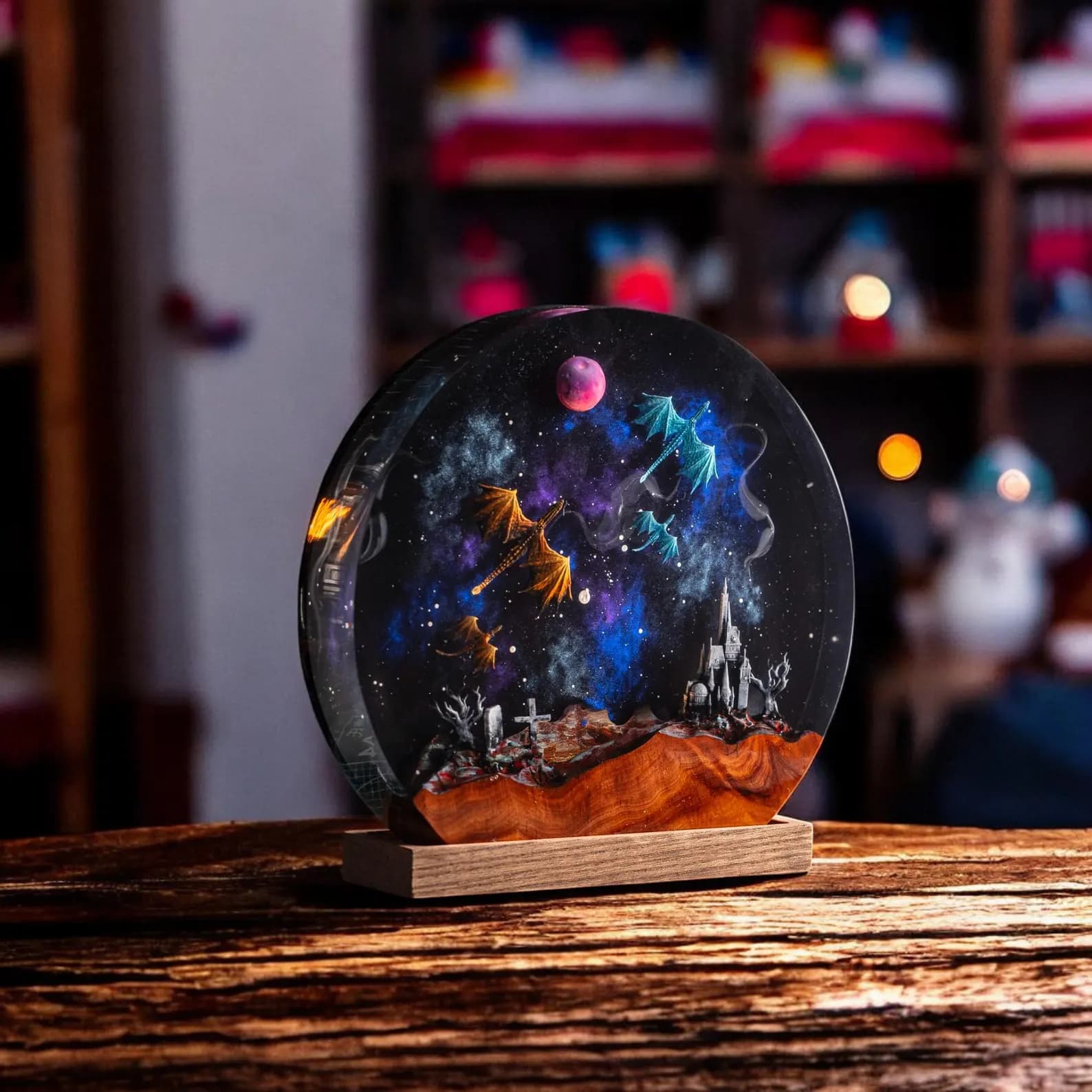Handmade Resin Dragon Galaxy Lamp – Magical Christmas Night Light, Fantasy Chrismast Gift 9