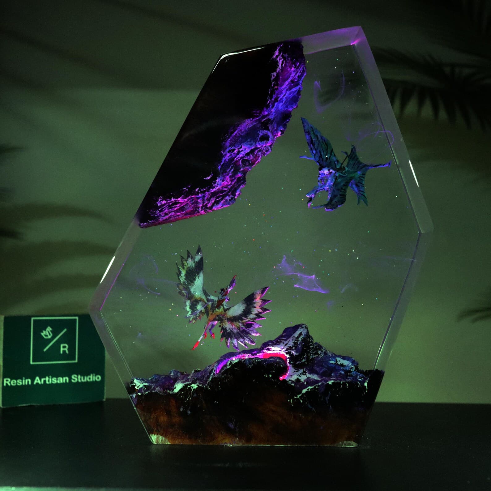 Diorama Windtraders Jake Sully VS Nightwraith Varang Avatar 3 Resin figure Night Light, Avatar 3 fire and ash Figure gift, Unique Desk Lamp 12