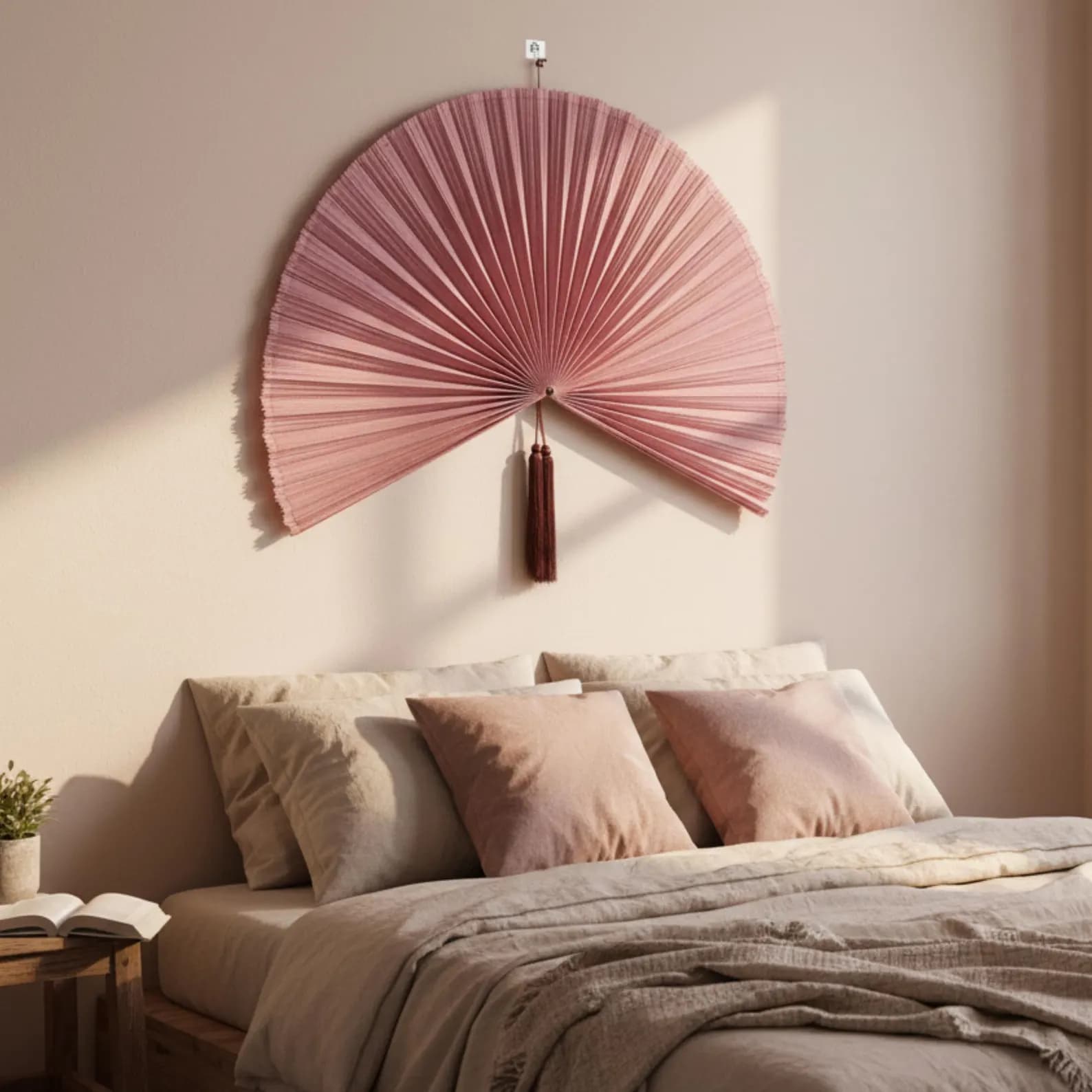 Large Bamboo Wall Hanging Fan 8