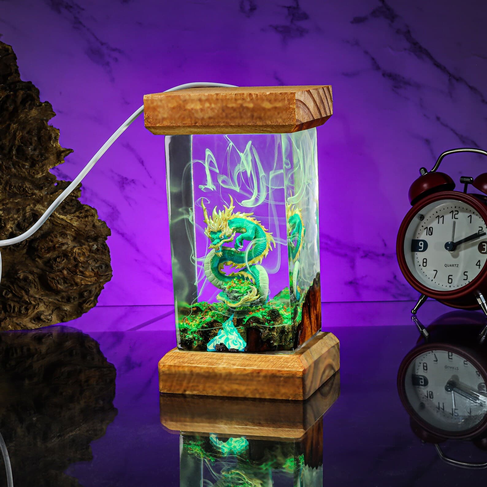 Dragon lamp, Custom anime Night Lamp, epoxy resin lamp, Handmade Resin & Wood Lamp, Custom Night Light, Handcrafted Gift 9