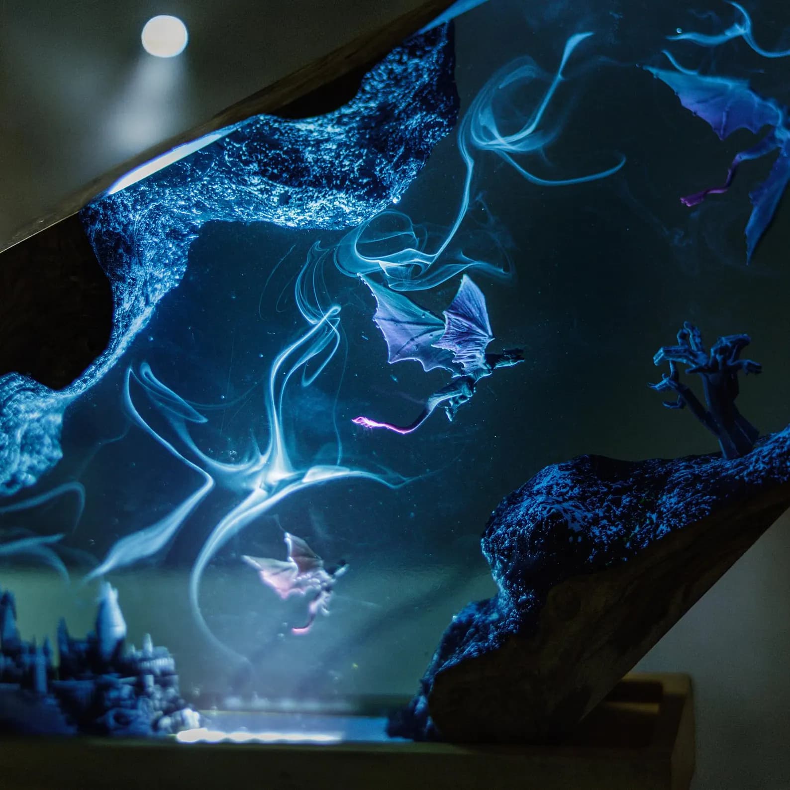 Custom Lamp Dragon resin epoxy, night light wood, dragon lover gift, personalized handmade gift, bedside lamp, gift for him Christmas Gift 4