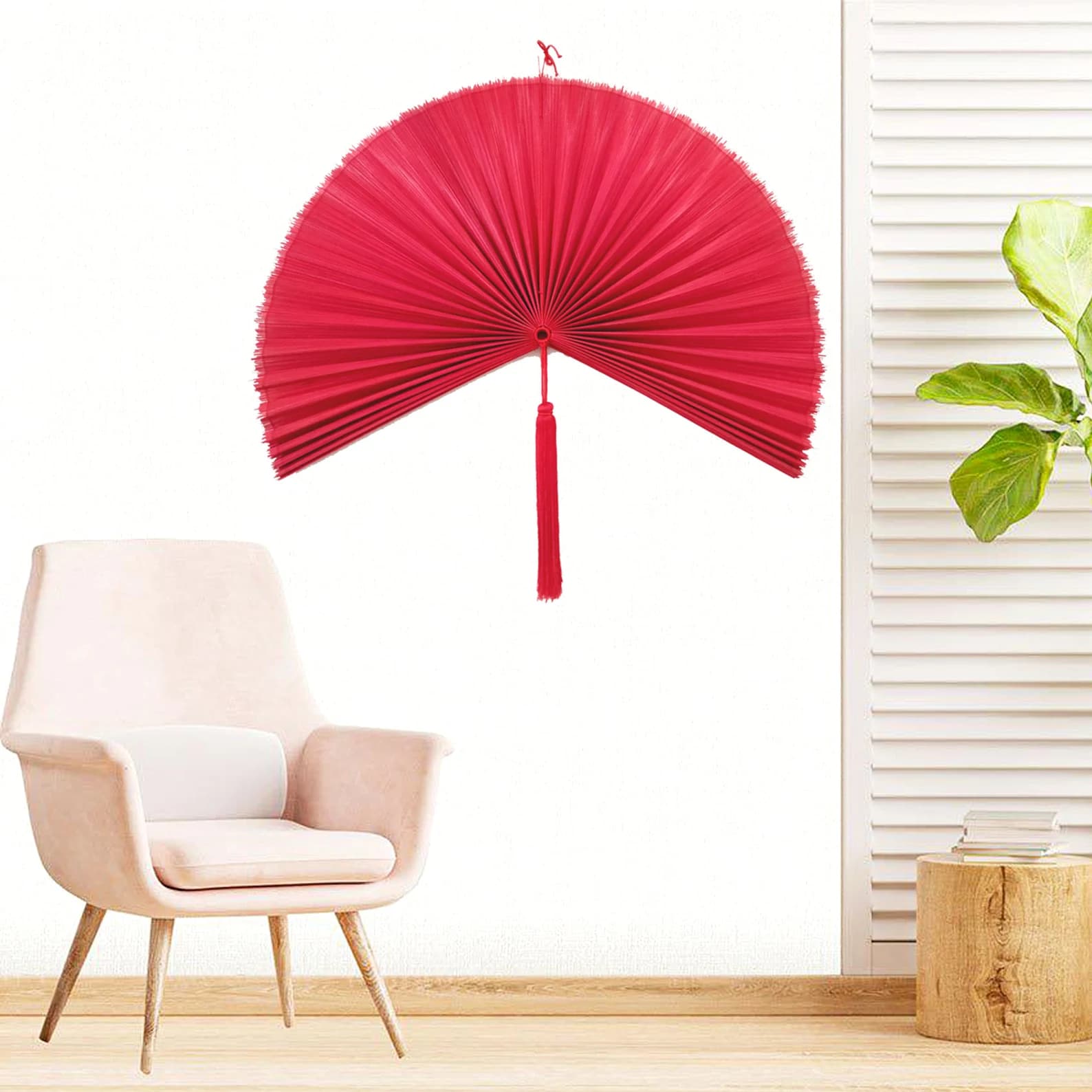 Wall Fan Decor, Bamboo Decorative Fans, Handcrafted Bamboo Fan, Boho Bamboo Wall Decor, Artisan Bamboo Fan Decor, Bamboo Fan ( Style Fan 51) 5