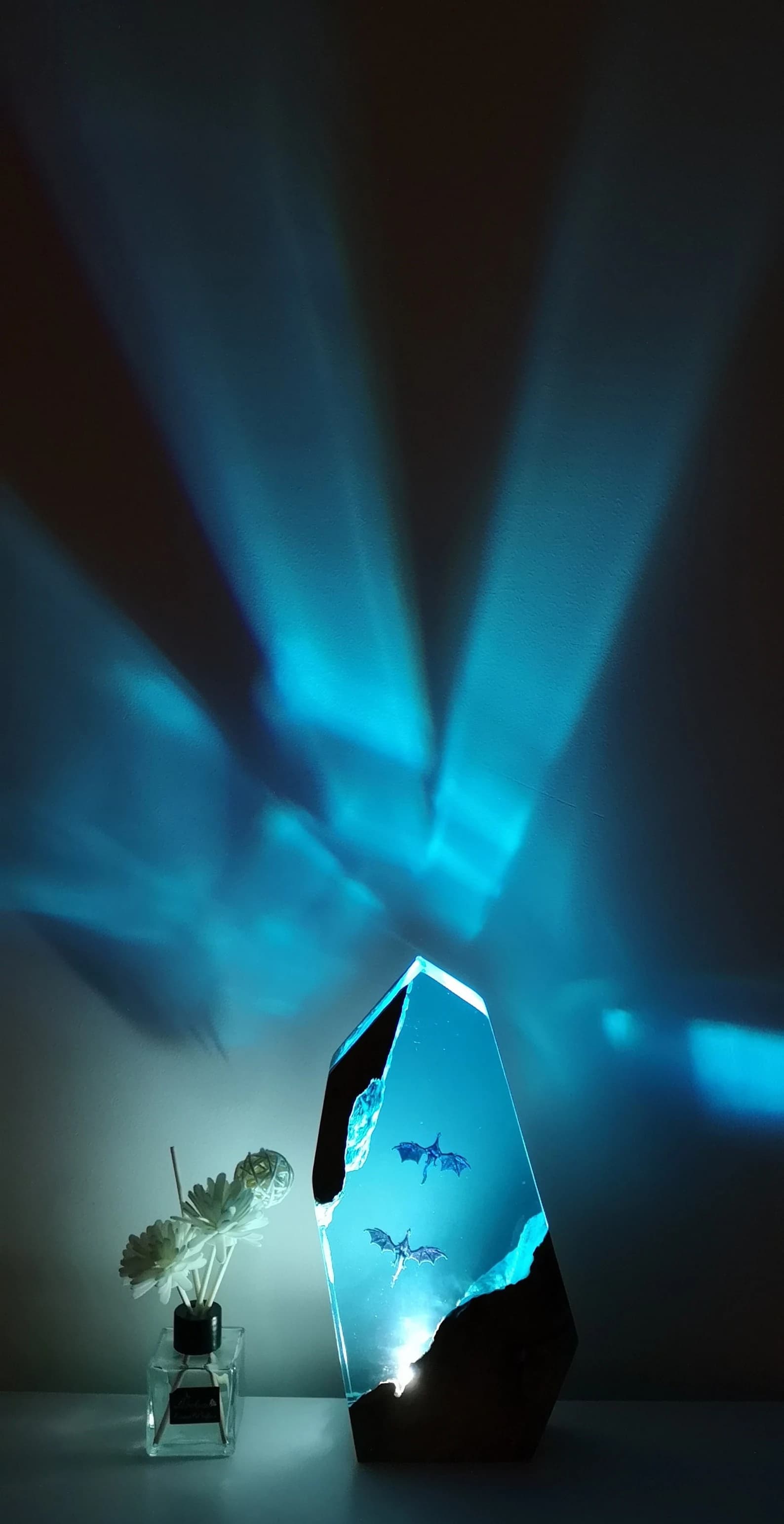 Dragon Resin Wood Lamp, Dragon Valentine's Day Ornament, Dragon Fly Night Lights, Dragon Room Decor, Cool Lamp, Art Deco Lamp, Dragon Statue 1