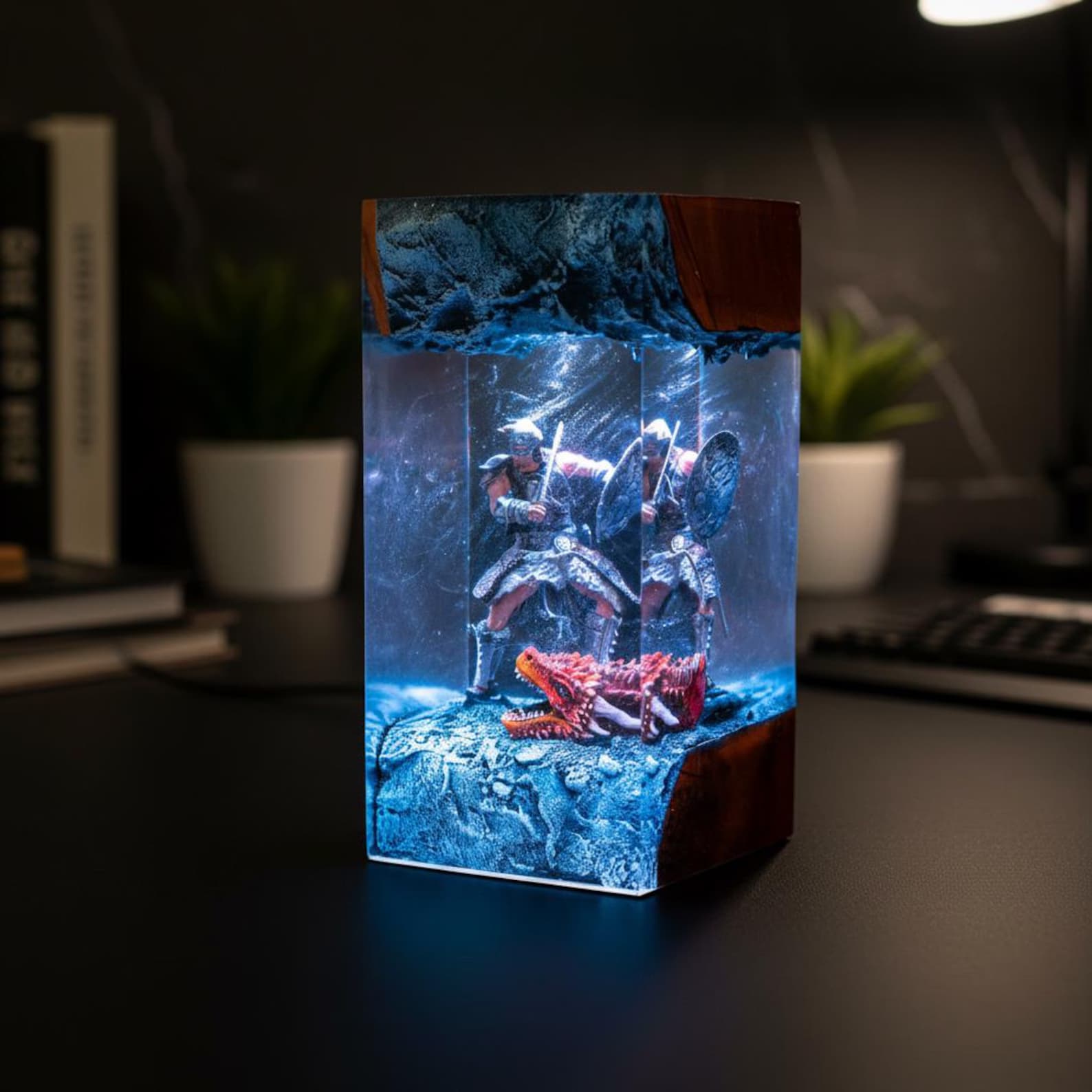 Handmade Dragon Born Resin Lamp – Handmade Epoxy Night Light, Gaming & Skyrim-Style Decor, Unique Christmas Gift 6