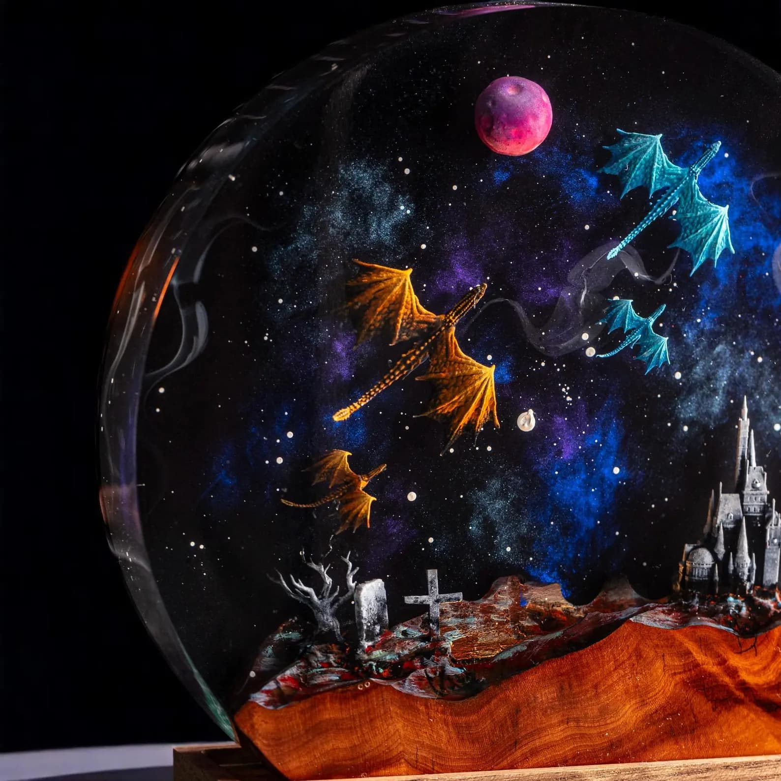 Dragon Galaxy Resin Lamp, Ice Dragon And Fire Dragon Resin Night Light, Christmas lamp, dragon lamp, Fantasy Lamp, Anime Lamp, Gift For Him 7