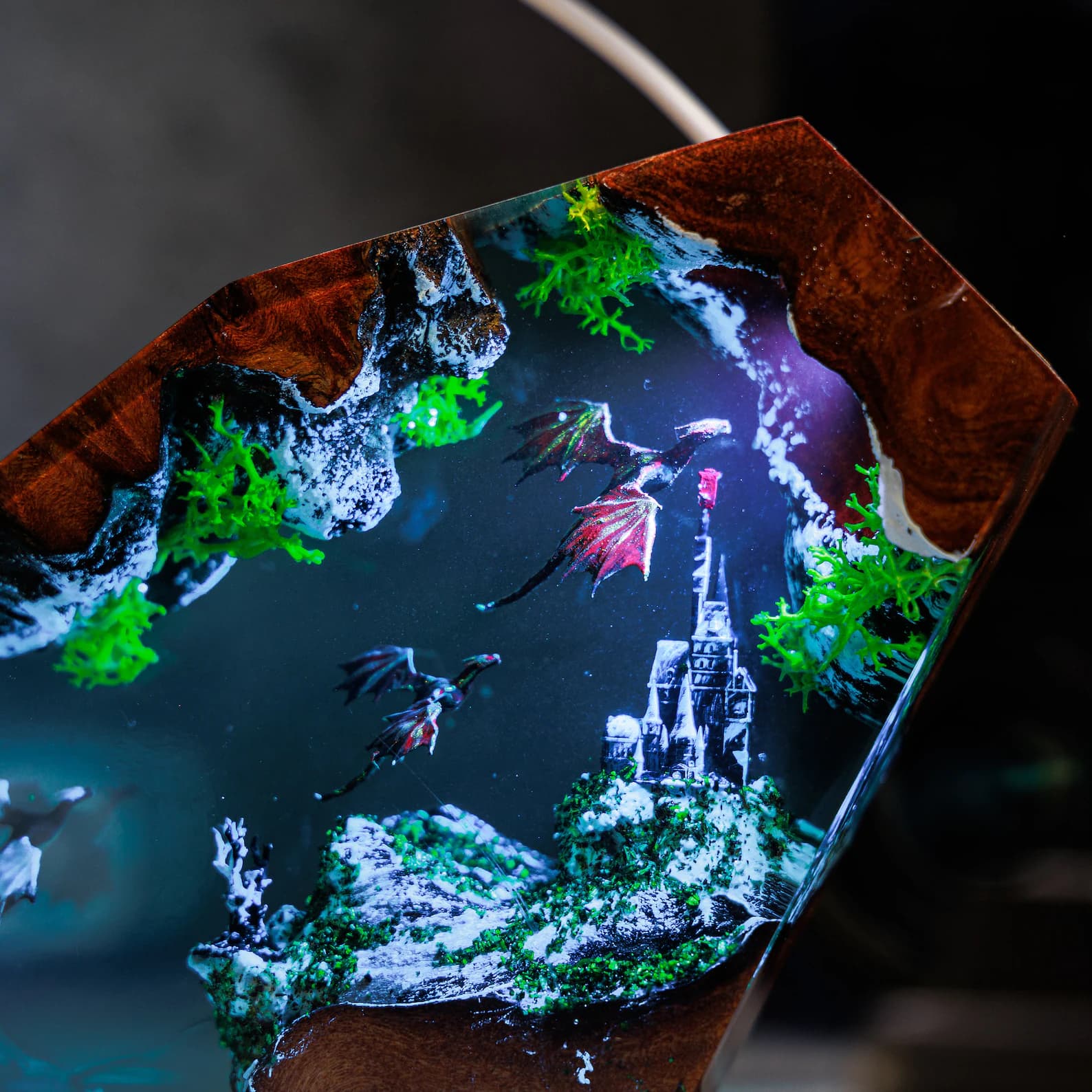 Ancient Dragon Resin Lamp, Dragon Epoxy Night Light,Fire And Ice Dragon Lamp,House of The Dragon Night Lamp, Gift For Father, Christmas gift 4