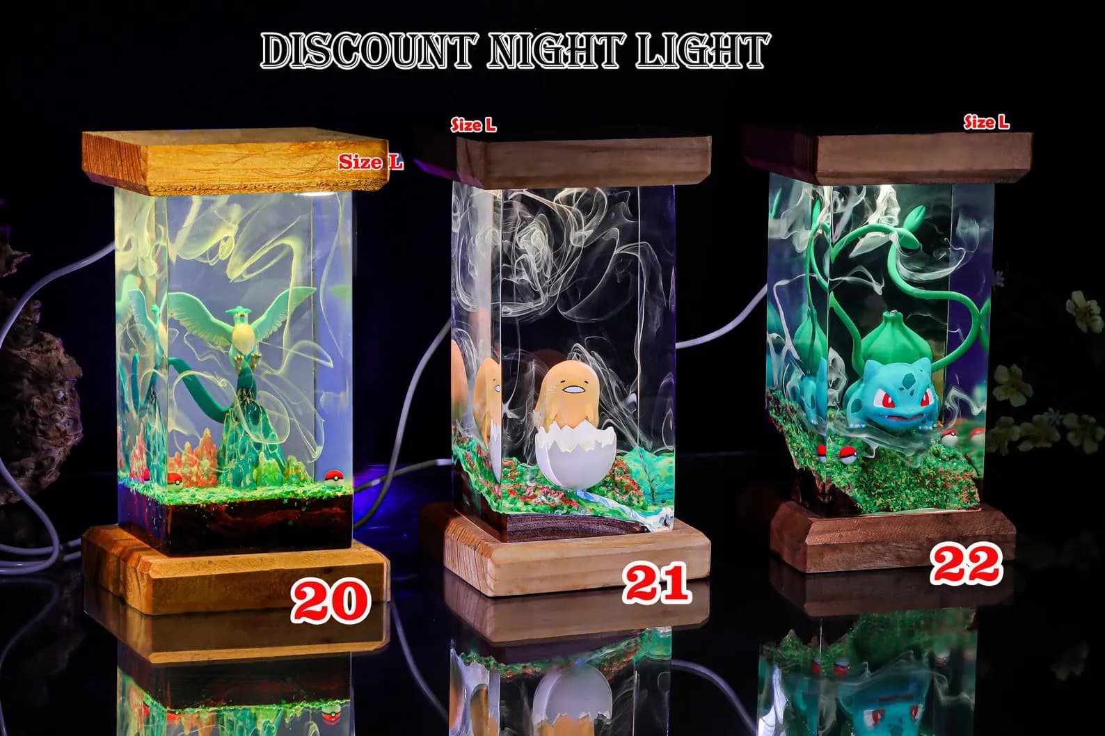 CLEARANCE Anime night light, Discount resin Lamp, Custom Resin Lamp, Personalized Night Light Home Decor, Resin Wood lamp, Gifts 4