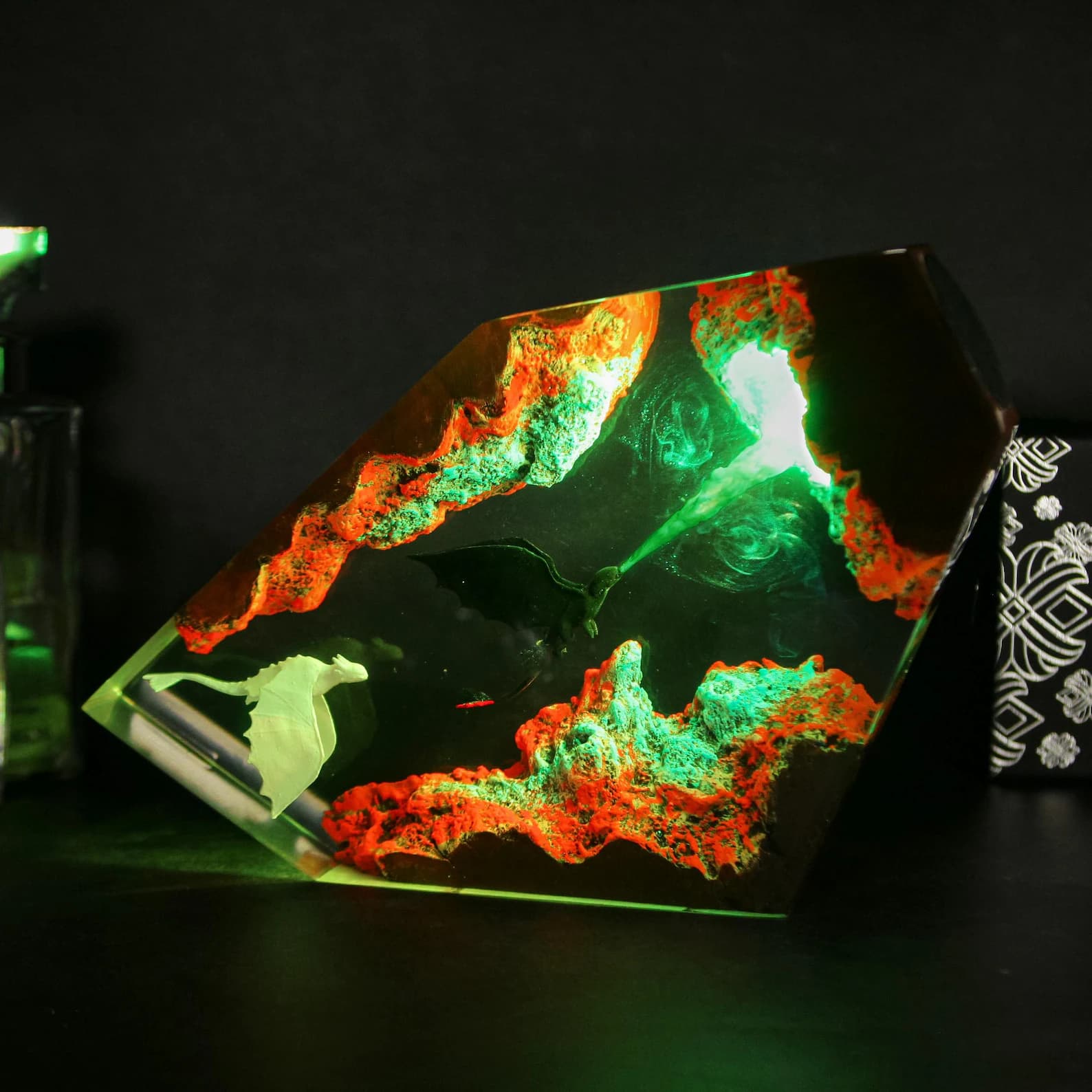 Dragon Resin Lamp, Toothless Dragon Handmade Decor Epoxy Resin Lamp, Unique Handmade Dragon Gift for Room Decor, Resin Night light gift 6