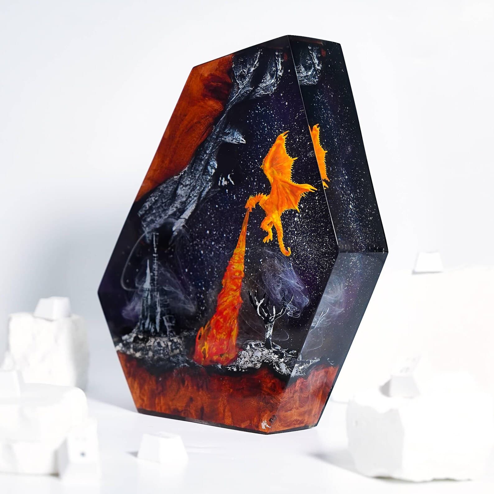 Dragon Resin Lamp, Handmade night Light gift, Unique Dragon Gift for Room Decor, Birthday gift for him, Gaming gift, Christmas Gift 10