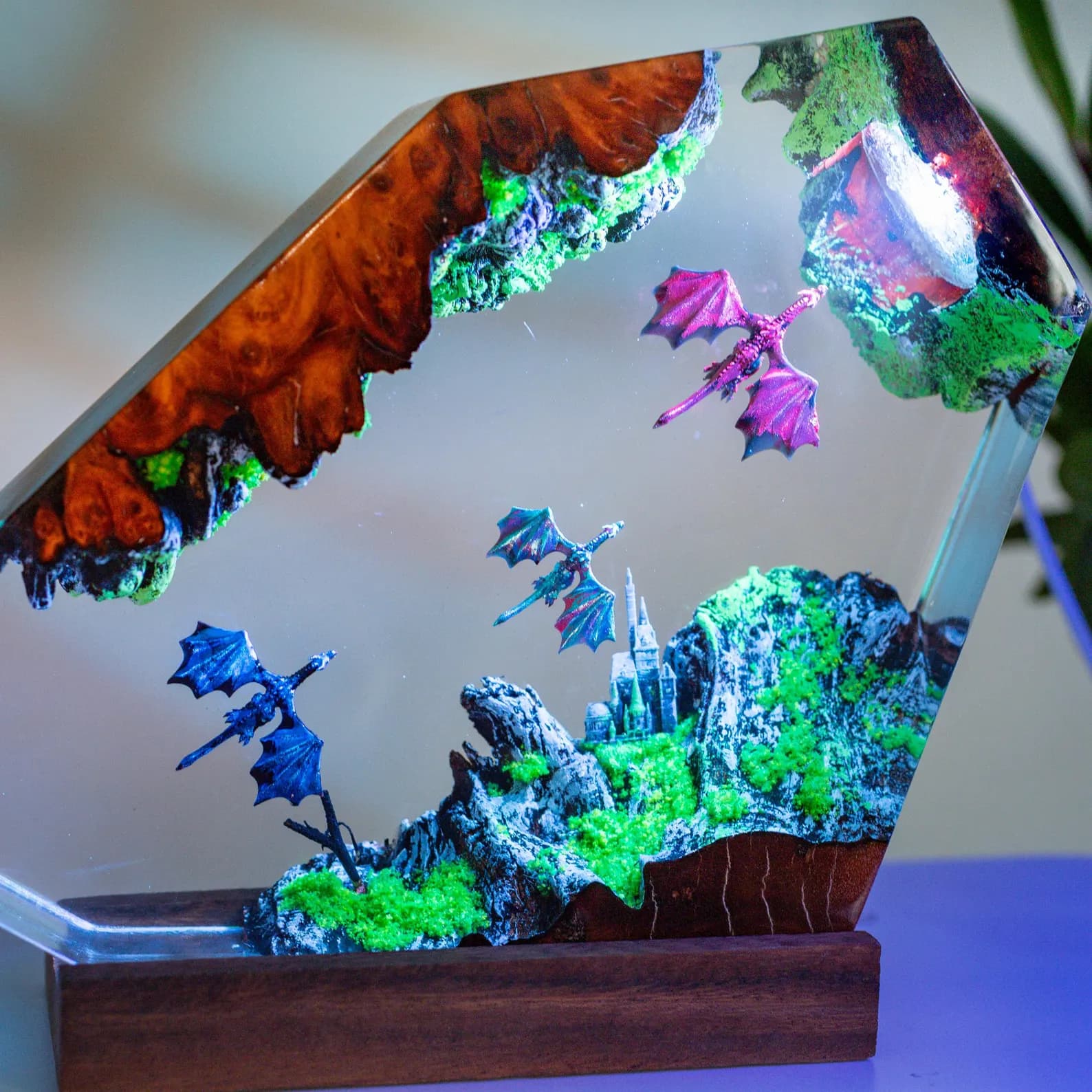 Dragon Resin Lamp, Handmade Gift for New Year, Fantasy Night Light 5