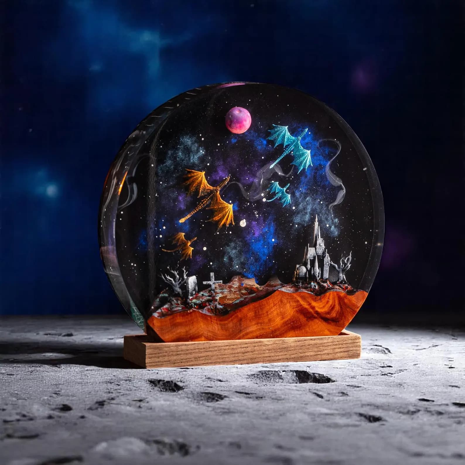 Dragon Galaxy Resin Lamp, Ice Dragon And Fire Dragon Resin Night Light, Christmas lamp, dragon lamp, Fantasy Lamp, Anime Lamp, Gift For Him 1