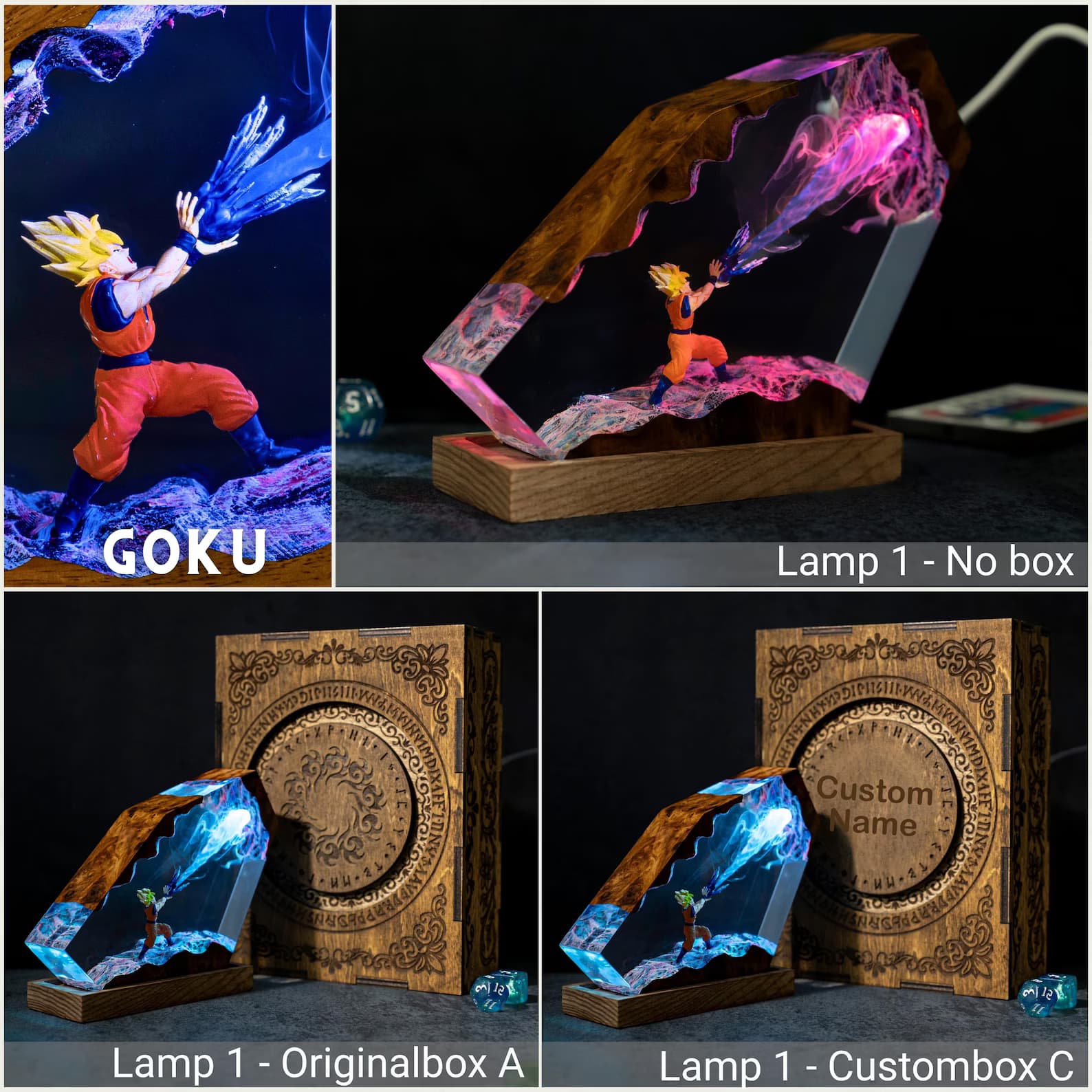 Songoku Super Saiyan Resin Lamp, dragonball figure, christmas lights, Xmas gift ideas for kids 17