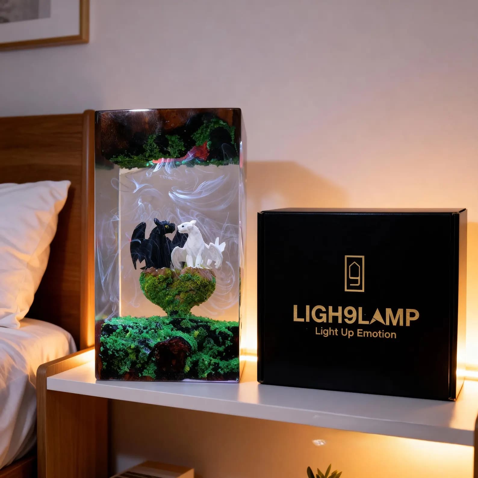 Dragon Resin Lamp, Handmade Gift for New Year, Fantasy Night Light 14