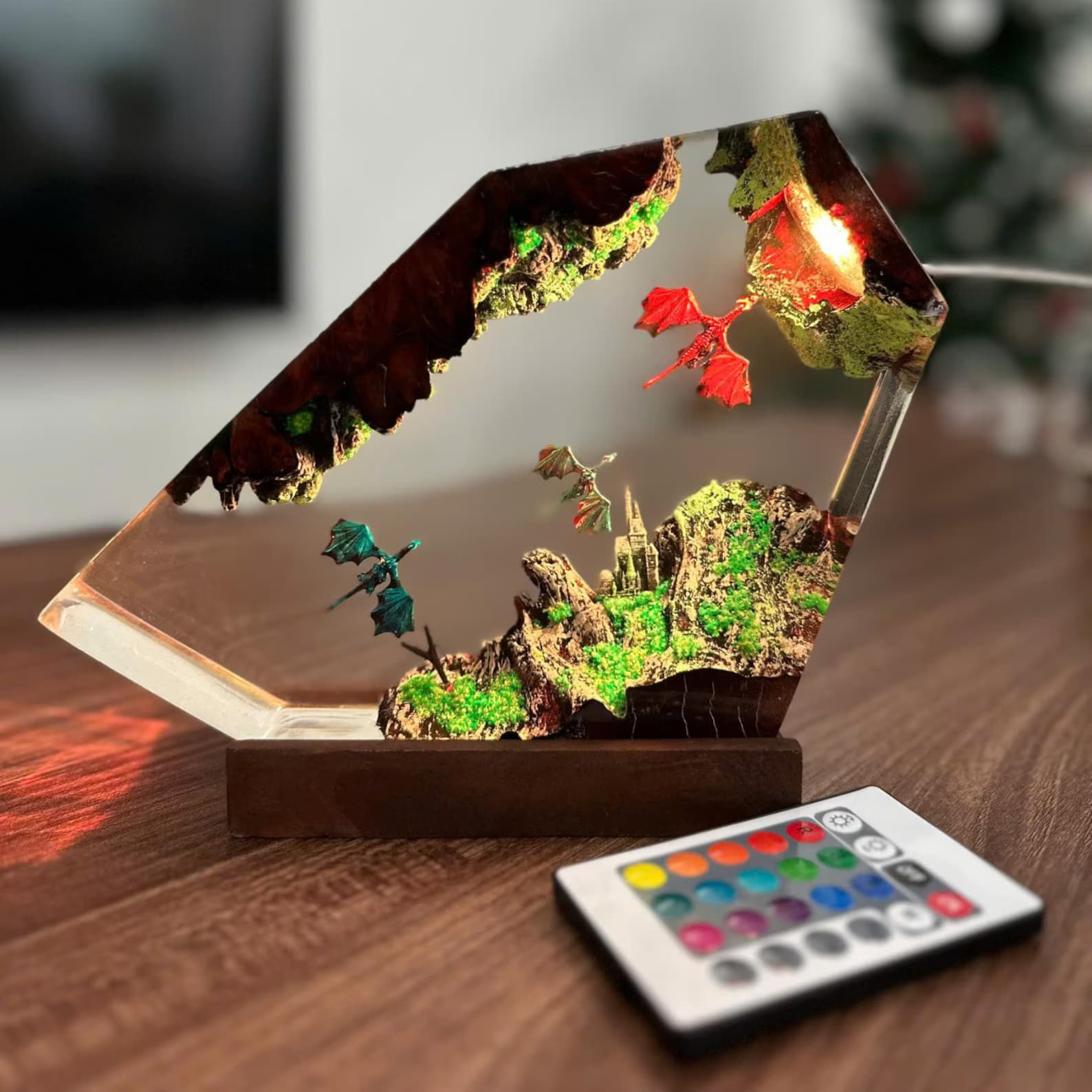 Handmade Dragon Resin Lamp â Fantasy Castle LED Night Light