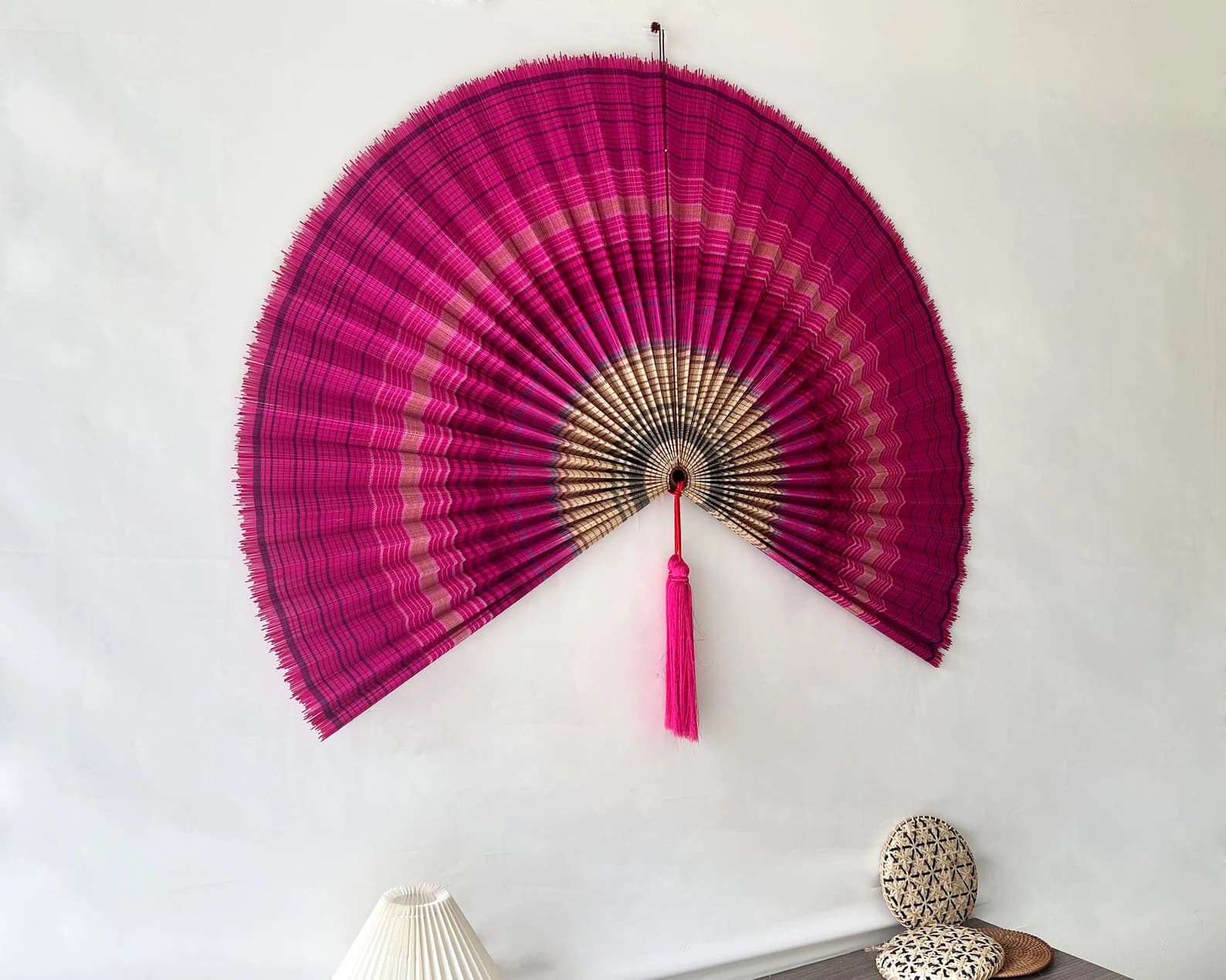 Bamboo Decorative Fans, Handcrafted Bamboo Fan, Boho Bamboo Wall Decor, Artisan Bamboo Fan Decor, Bamboo Fan, Wall Fan Decor ( Style Fan 72) 4