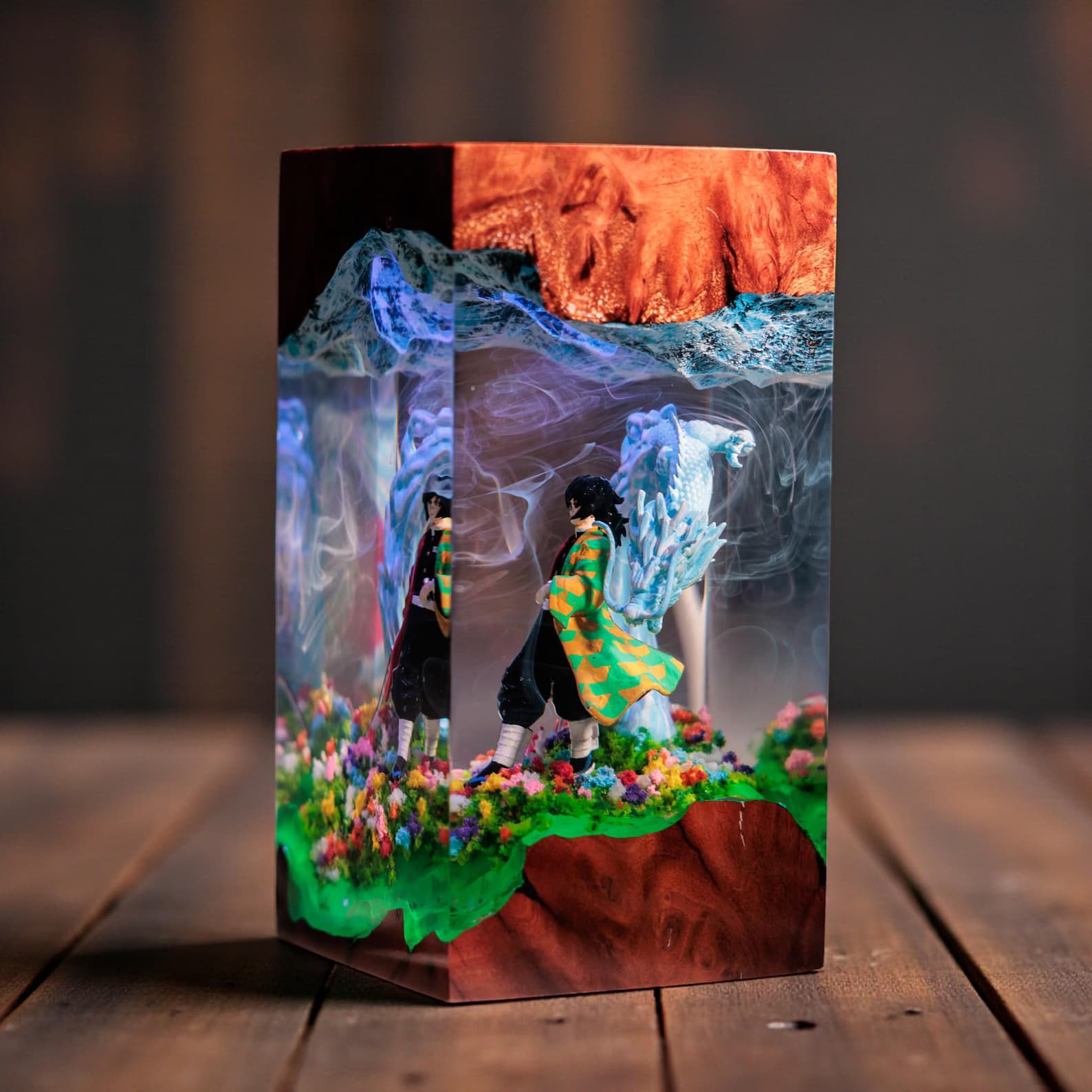 Handmade Fantasy Dragon Resin Lamp – Custom Epoxy Diorama Night Light, Anime Lamp, Gaming Gift, Unique Desk Decor, Christmas Gifts 6