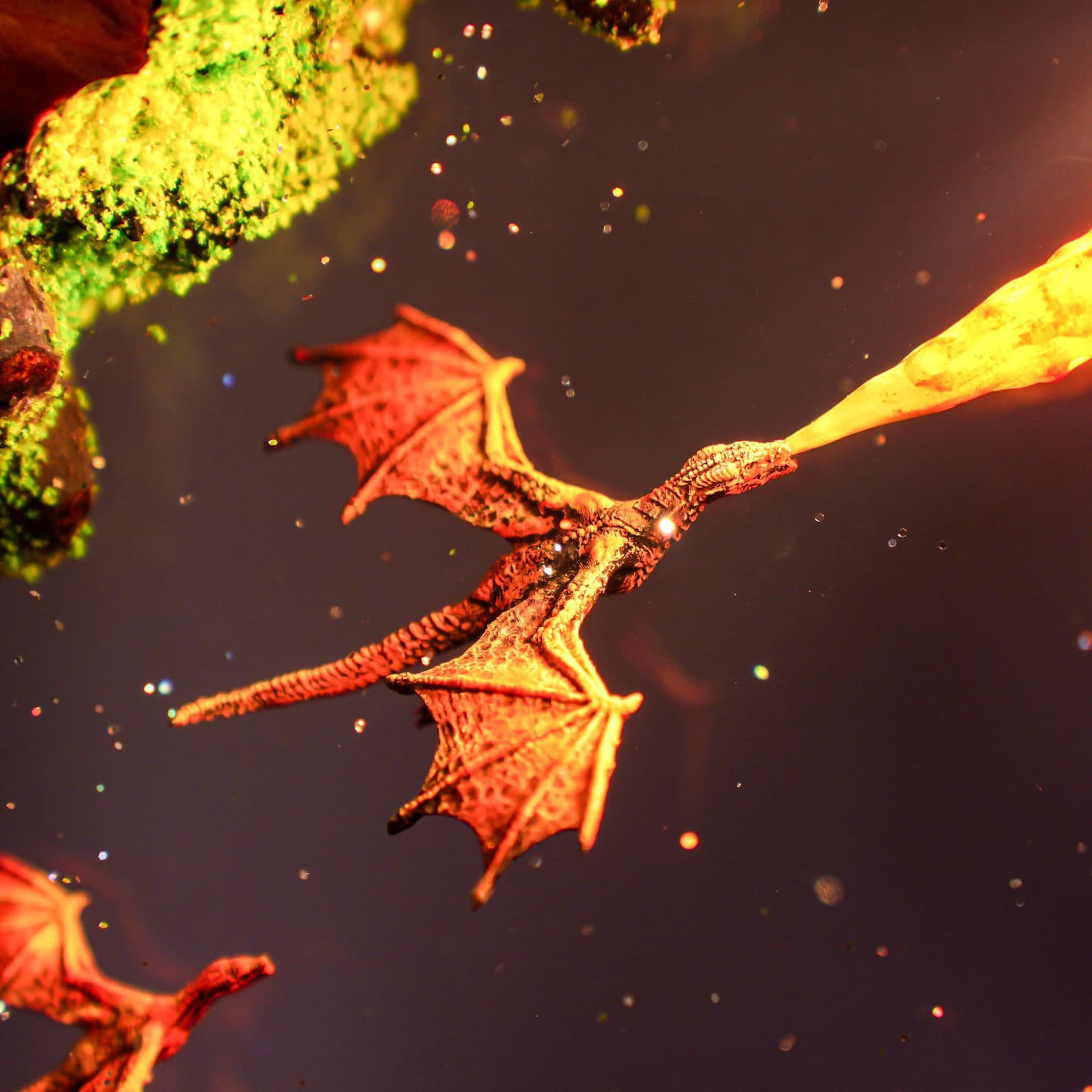 Handmade Resin Dragon Lamp: Fire & Ice Lighting Decor, 3d dragon table lamp, Lighting Home Decor, Valentines gift, resin epoxy 1