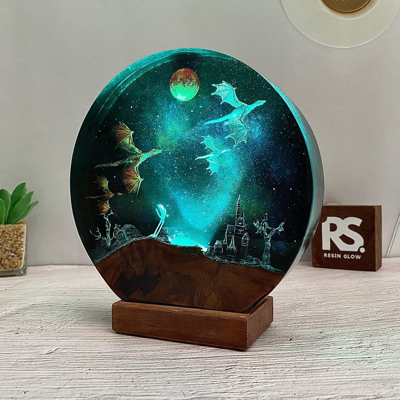 Dragon Lamp, Fire Dragon and Ice Dragon, Resin Wood Lamp, 3D Dragon Table Lamp, Home Decoration, Christmas Gift for Kid, Birthday Gift 8