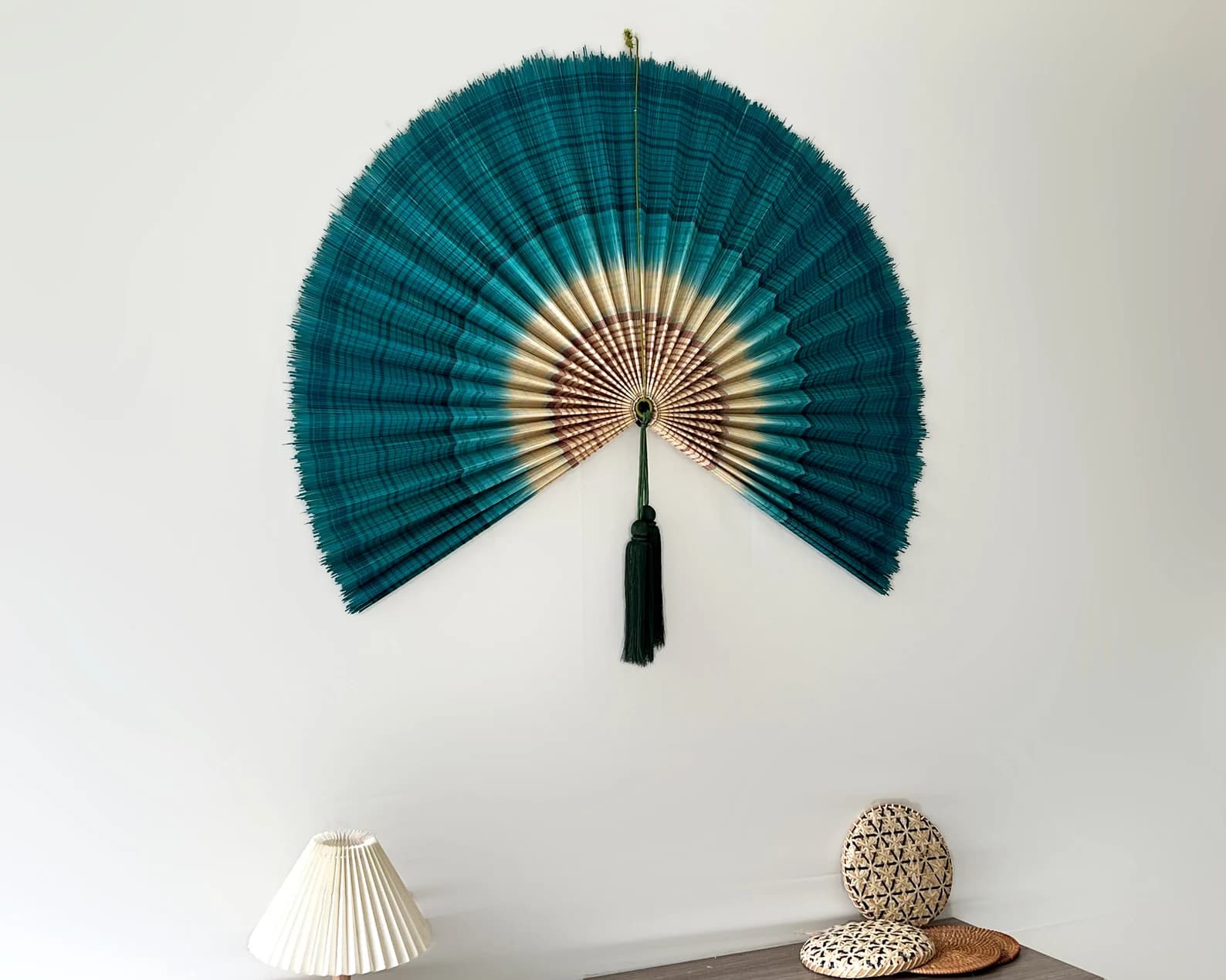 Bamboo Decorative Fans, Handcrafted Bamboo Fan, Boho Bamboo Wall Decor, Artisan Bamboo Fan Decor, Bamboo Fan, Wall Fan Decor ( Style Fan 63) 3