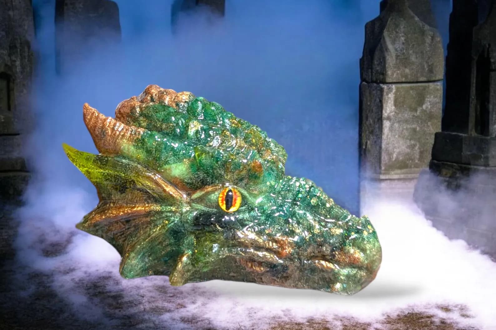 Handmade Resin Dragon Head Lamp for Man Cave or Fantasy Decor 7