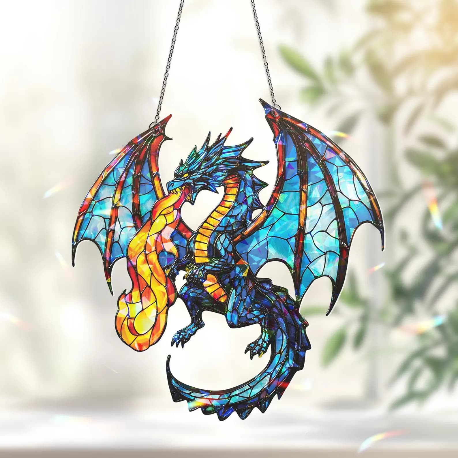 Dragon Suncatcher, Dragon Gift, Dragon Ornament, Dragon Art, Dragon Ornament, Fantasy Dragon Hanging, Christmas Kid Gift, Dragon Decor 9