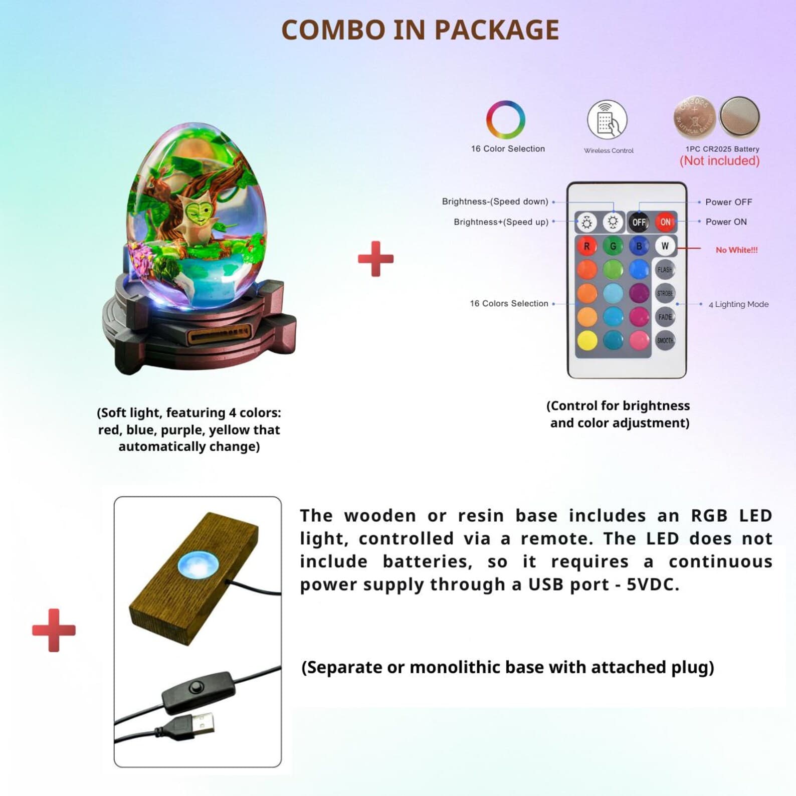 Handmade Dragon Resin Egg Lamp with LED Base: Gaming Gift 4