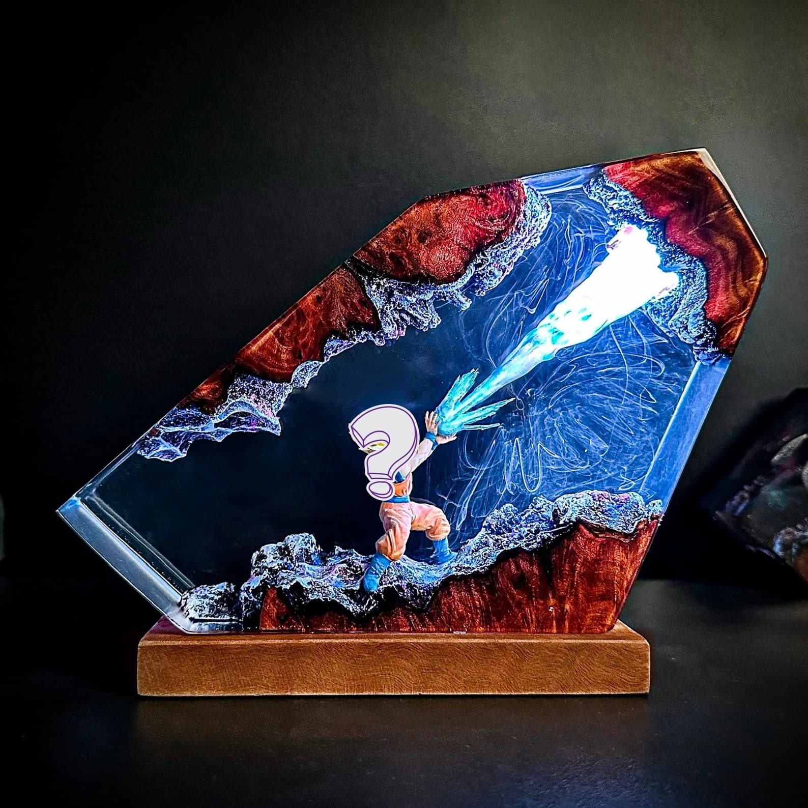 ANIME Night Lamp Epoxy lamp handmade from wood and resin Custom Anime Night Light wood lamp resin Anime Night light Resin Lamp Gift for him 7