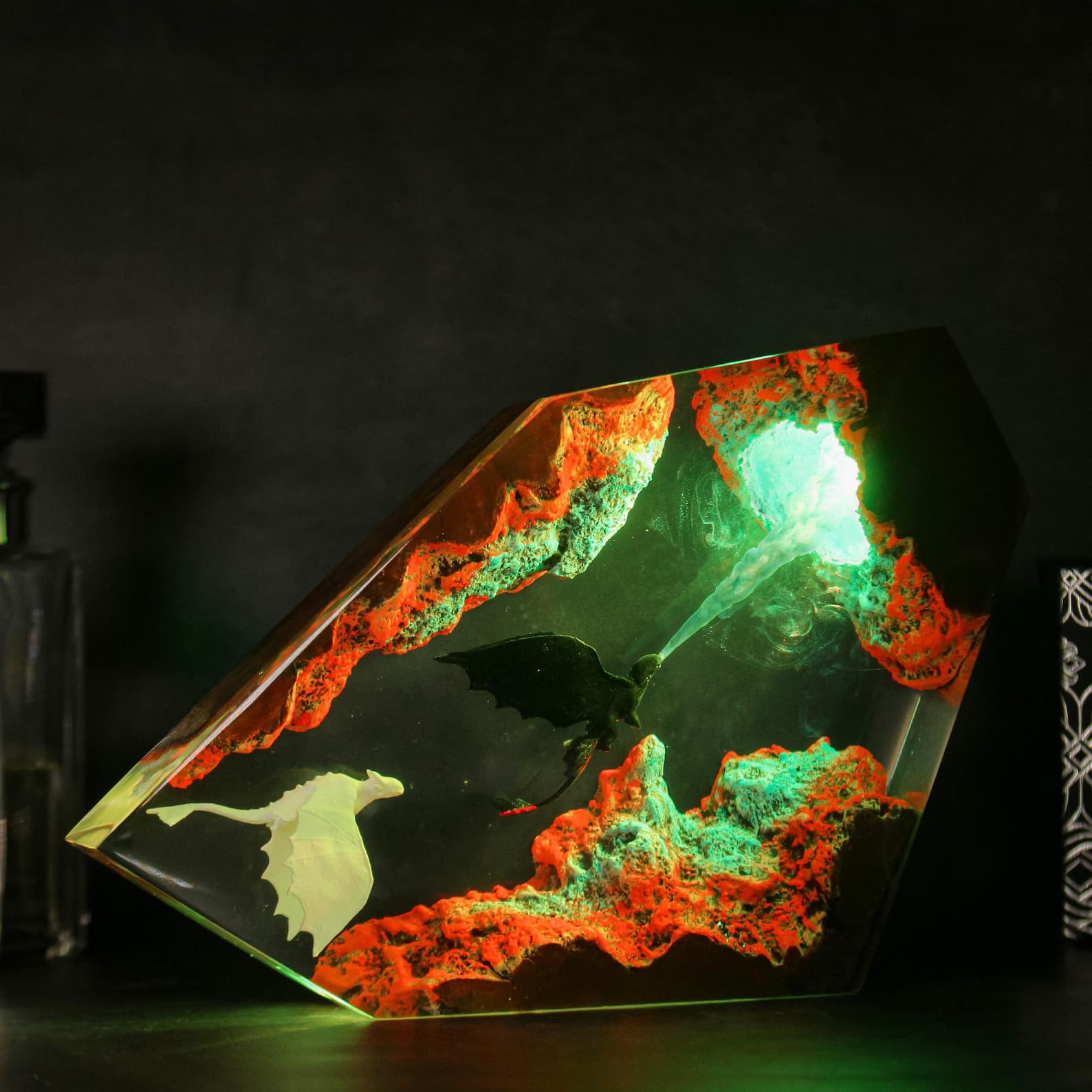 Dragon Resin Lamp, Toothless Dragon Handmade Decor Epoxy Resin Lamp, Unique Handmade Dragon Gift for Room Decor, Resin Night light gift 9