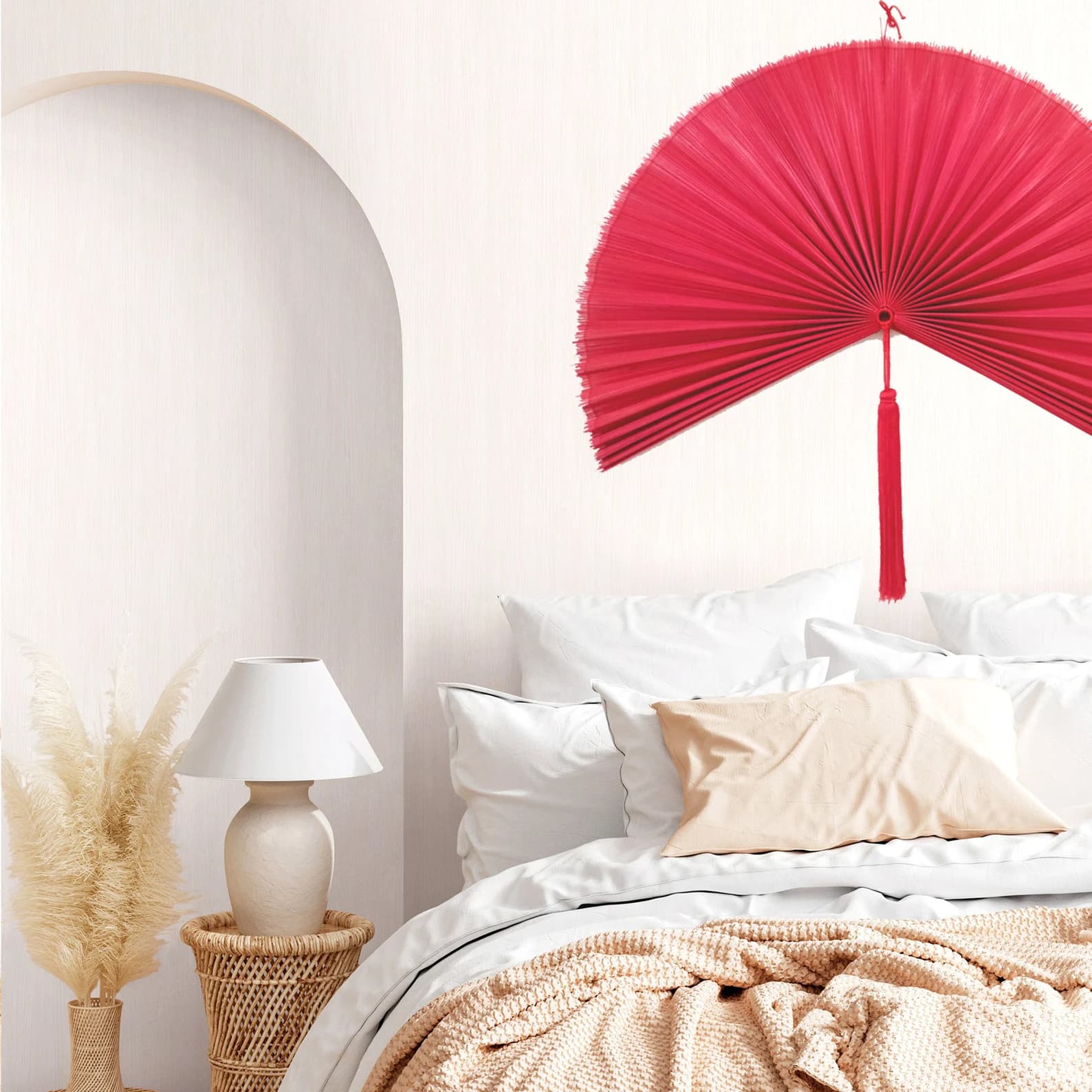 Wall Fan Decor, Bamboo Decorative Fans, Handcrafted Bamboo Fan, Boho Bamboo Wall Decor, Artisan Bamboo Fan Decor, Bamboo Fan ( Style Fan 51) 9