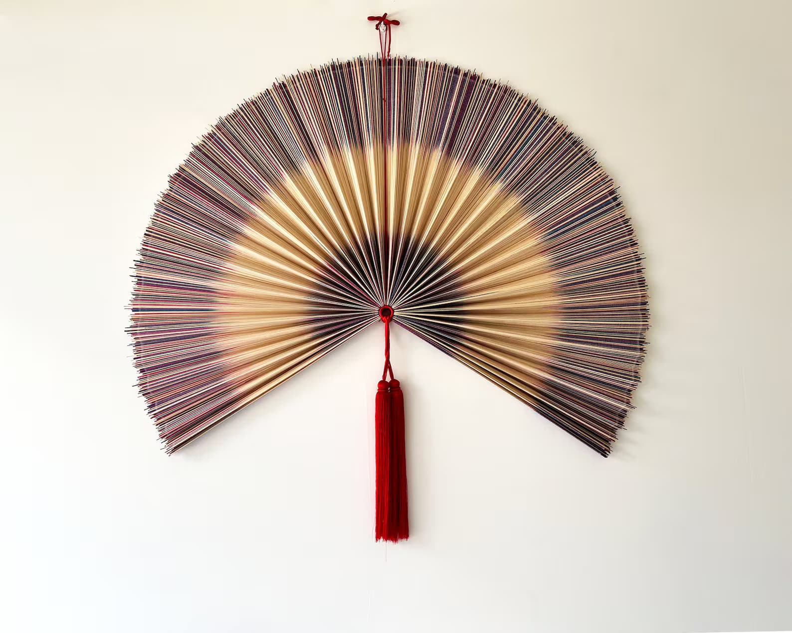 Wall Fan Decor, Bamboo Decorative Fans, Handcrafted Bamboo Fan, Boho Bamboo Wall Decor, Artisan Bamboo Fan Decor, Bamboo Fan ( Style Fan 27) 4