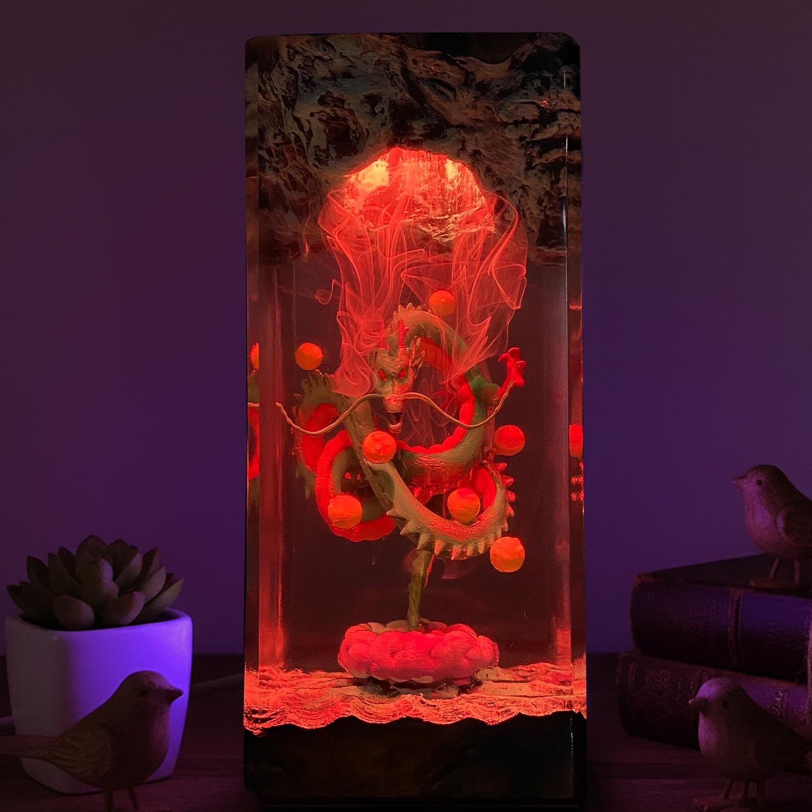 Dragon Resin Lamp, LED Night Light with Dragon Balls, Handmade Anime Epoxy Lamp, Otaku Gift, Gaming Room Decor 8