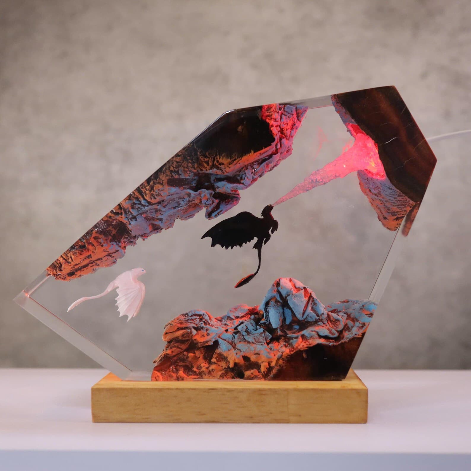 Too.thless Night Dragon - Epoxy Resin Lamp, Handmade Cute Dragon Night Light, Unique Christmas Gift for Kids, Special New Year Gift idea 6