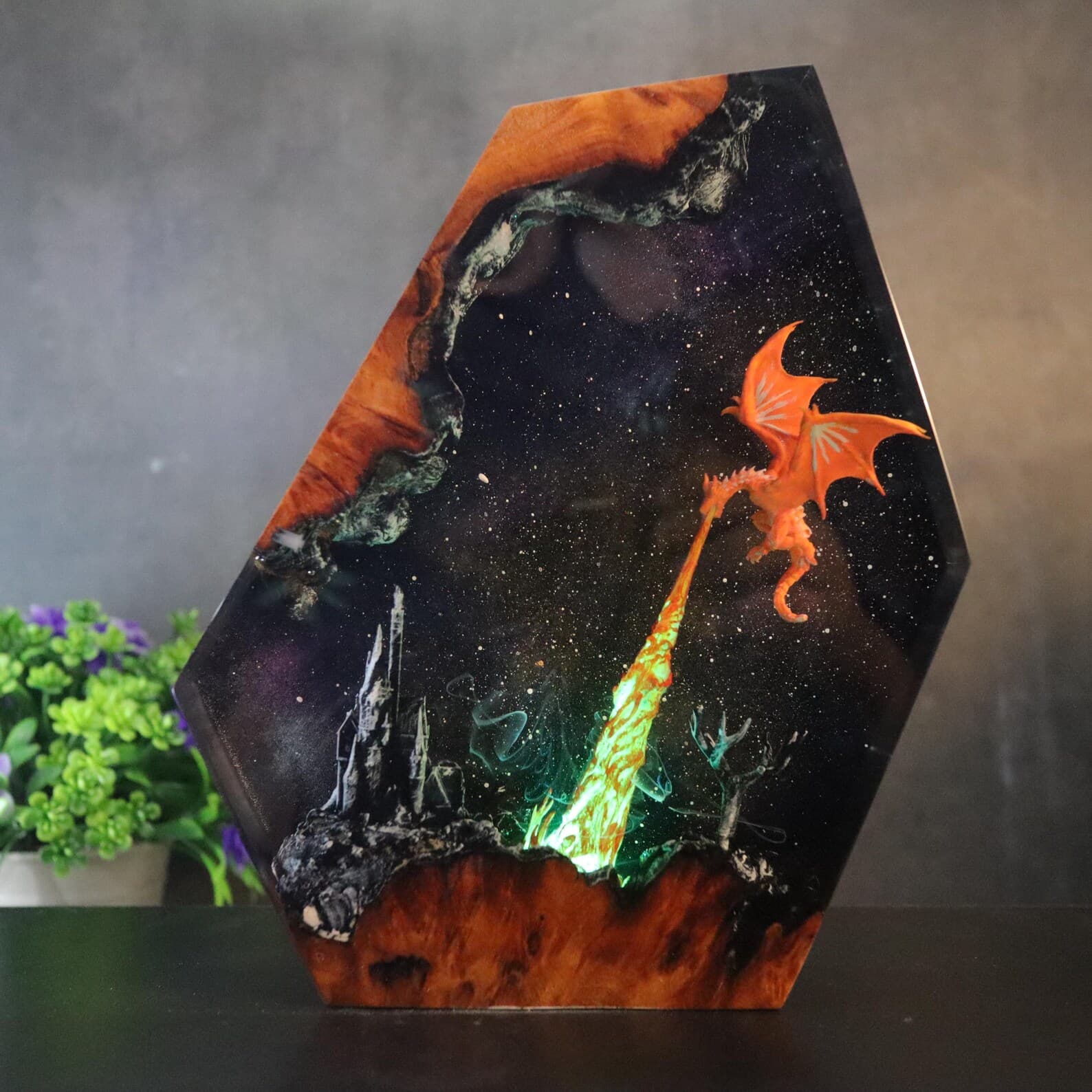 Dragon Figure Night Light, Fire Dragon Figure Decor Home, Christmas gift, Xmas Gift for Kids, Unique Night Light, New Year Gift, Wood Lamp 5