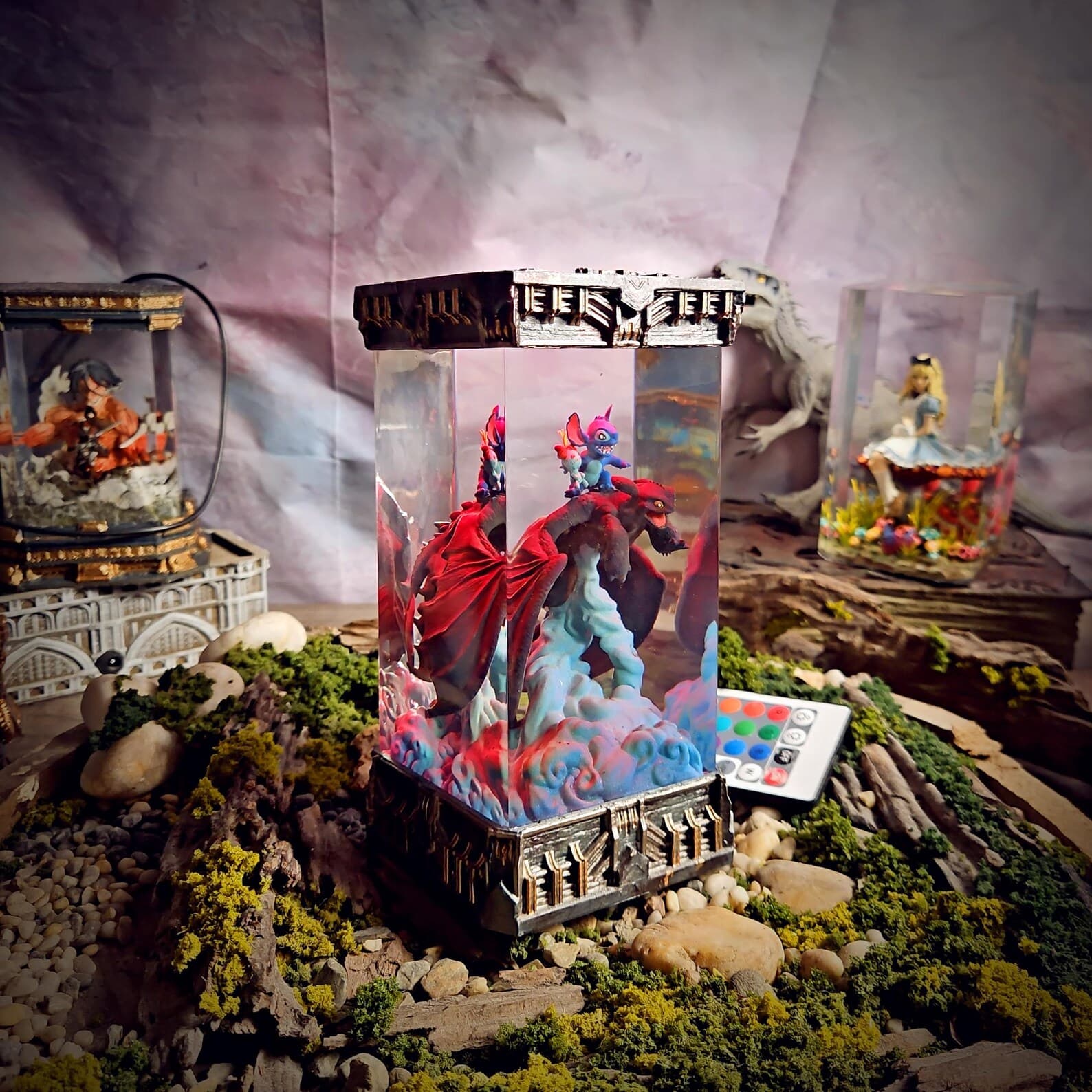 Friendship Stitch and Toothless Resin Lamp | Handcrafted Epoxy Art Light, Cute Dragon & Blue Koala Resin Lamp | Handmade Epoxy LED Light 8