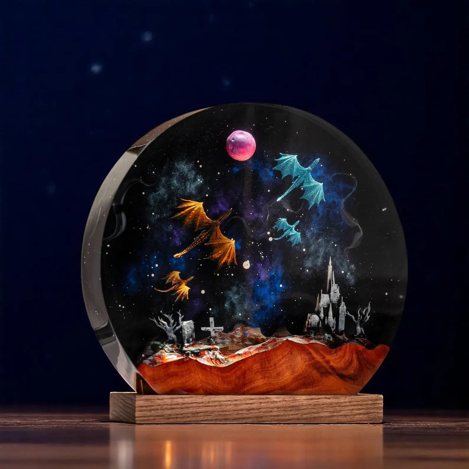 Dragon Galaxy Resin Lamp, Ice Dragon And Fire Dragon Resin Night Light, Christmas lamp, dragon lamp, Fantasy Lamp, Anime Lamp, Gift For Him 5