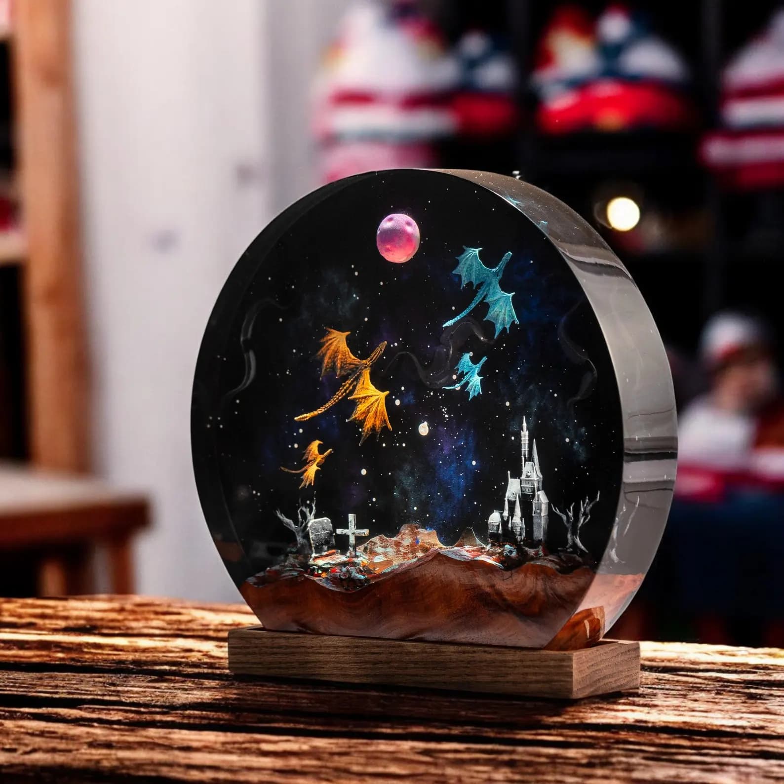 Handmade Resin Dragon Galaxy Lamp – Magical Christmas Night Light, Fantasy Chrismast Gift 3