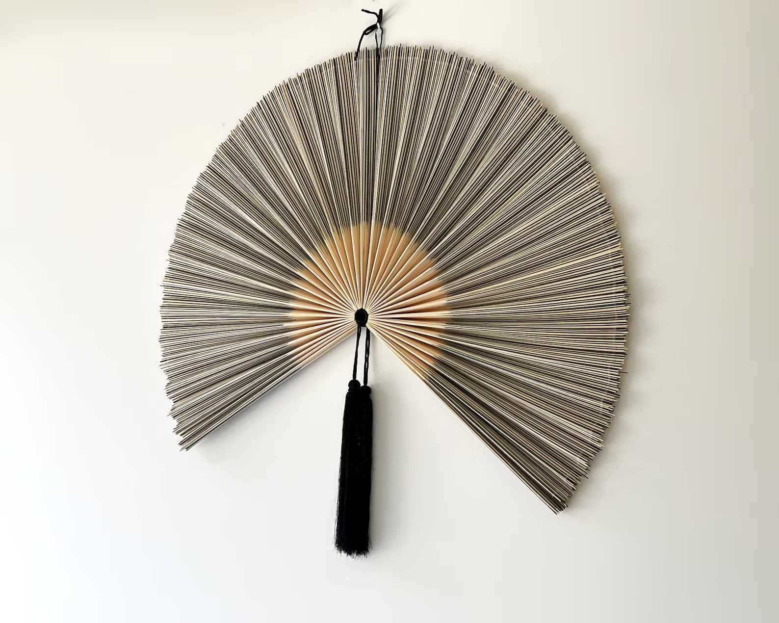Wall Fan Decor, Bamboo Decorative Fans, Handcrafted Bamboo Fan, Boho Bamboo Wall Decor, Artisan Bamboo Fan Decor, Bamboo Fan ( Style Fan 80) 4