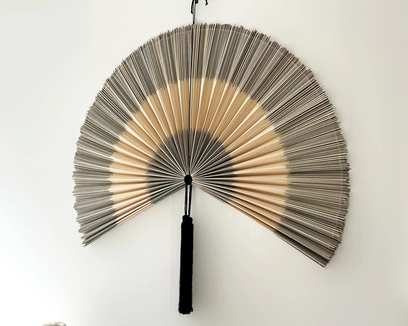 Wall Fan Decor, Bamboo Decorative Fans, Handcrafted Bamboo Fan, Boho Bamboo Wall Decor, Artisan Bamboo Fan Decor, Bamboo Fan ( Style Fan 04) 4