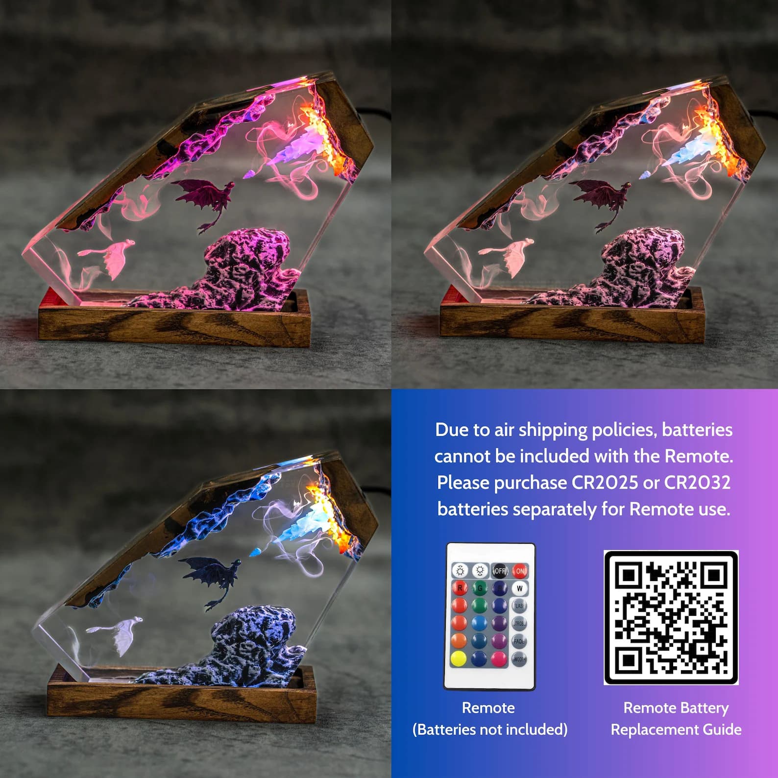 Christmas gift ideas for her: Toothless & Light Fury Resin Lamp, How to train your dragon night lights 13