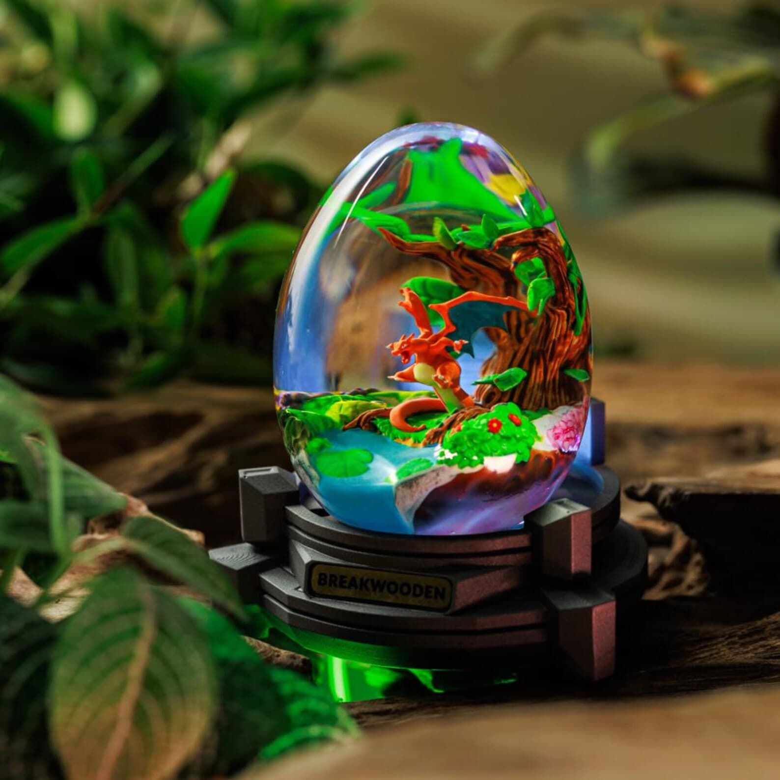 Handmade Dragon Resin Egg Lamp with LED Base: Gaming Gift 7