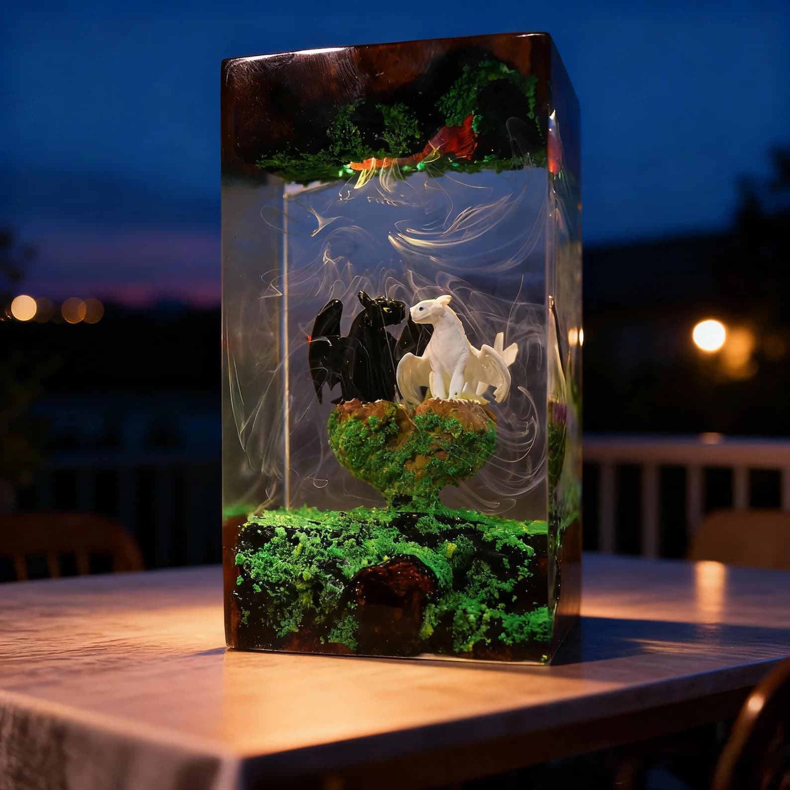 Too.thl.ess Dragon resin lamp, Christmas Gift, Light Fury Lamp, Dragon Figure lamp, New Year Gift 5