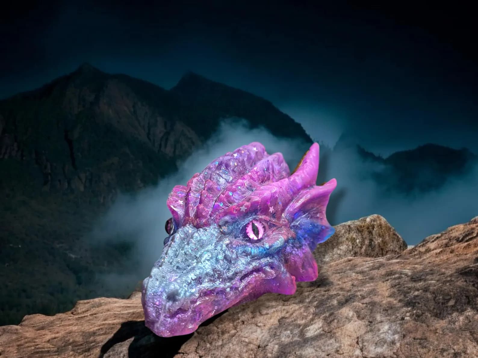 Handmade Resin Dragon Head Lamp for Man Cave or Fantasy Decor 5