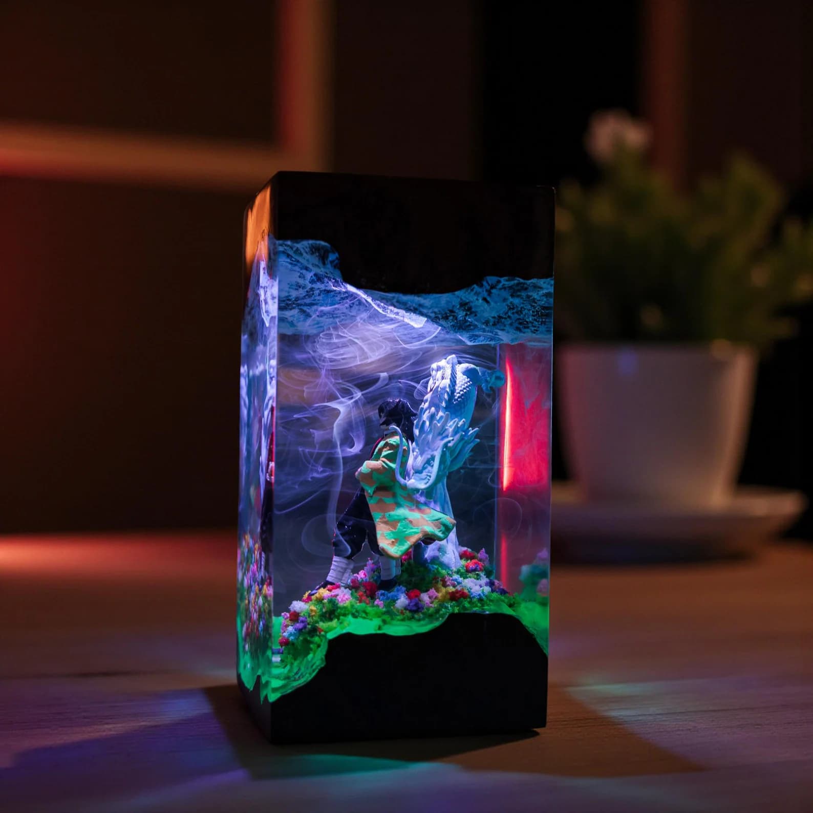 Handmade Fantasy Dragon Resin Lamp – Custom Epoxy Diorama Night Light, Anime Lamp, Gaming Gift, Unique Desk Decor, Christmas Gifts 8