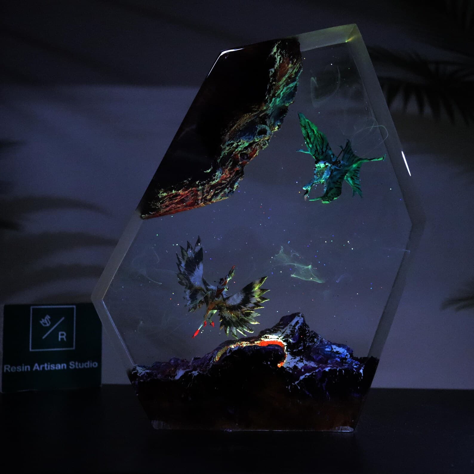 Diorama Windtraders Jake Sully VS Nightwraith Varang Avatar 3 Resin figure Night Light, Avatar 3 fire and ash Figure gift, Unique Desk Lamp 10