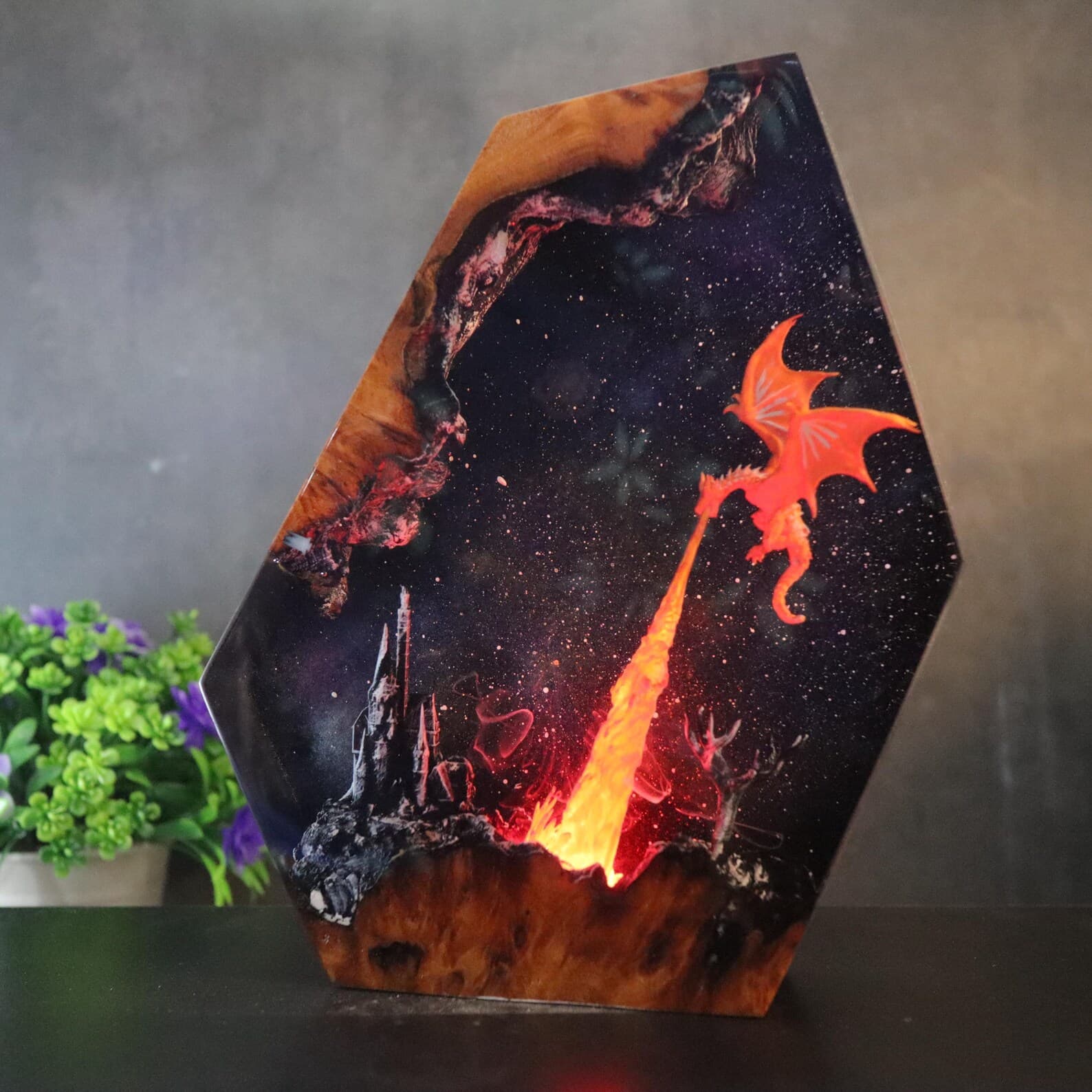 Dragon Figure Night Light, Fire Dragon Figure Decor Home, Christmas gift, Xmas Gift for Kids, Unique Night Light, New Year Gift, Wood Lamp 11