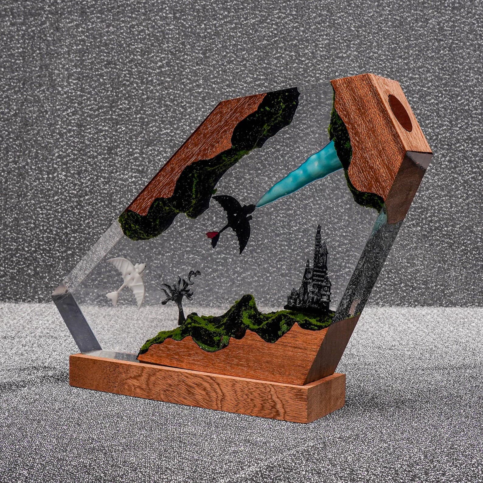 Handmade Fury Dragon Couple Lamp, Fangless Dragon Epoxy Resin Lamp, HTTYD Gift, Unique Gift, Resin Art 10