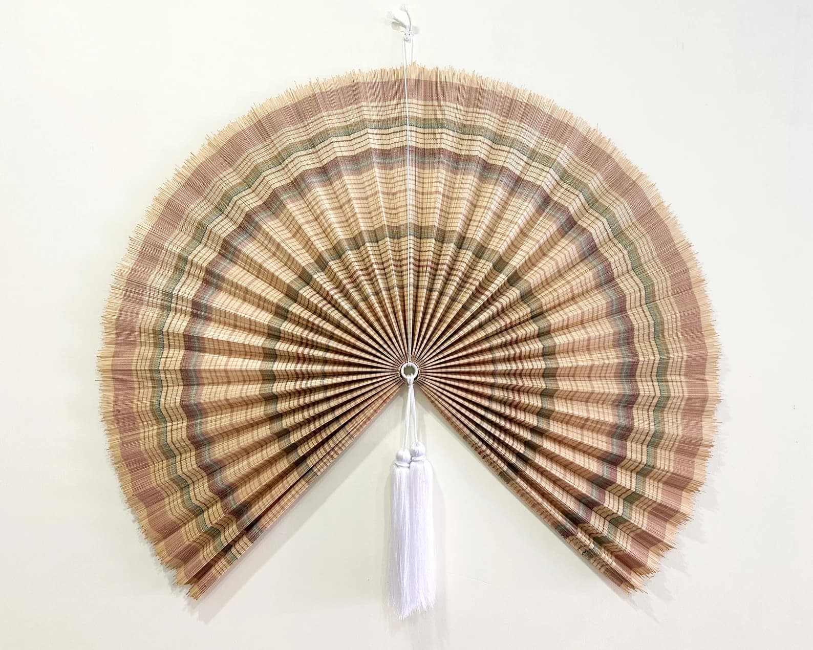 Wall Fan Decor, Bamboo Decorative Fans, Handcrafted Bamboo Fans, Boho Bamboo Wall Decor, Artisan Bamboo Fan Decor, Bamboo Fan ( Style 105 ) 5
